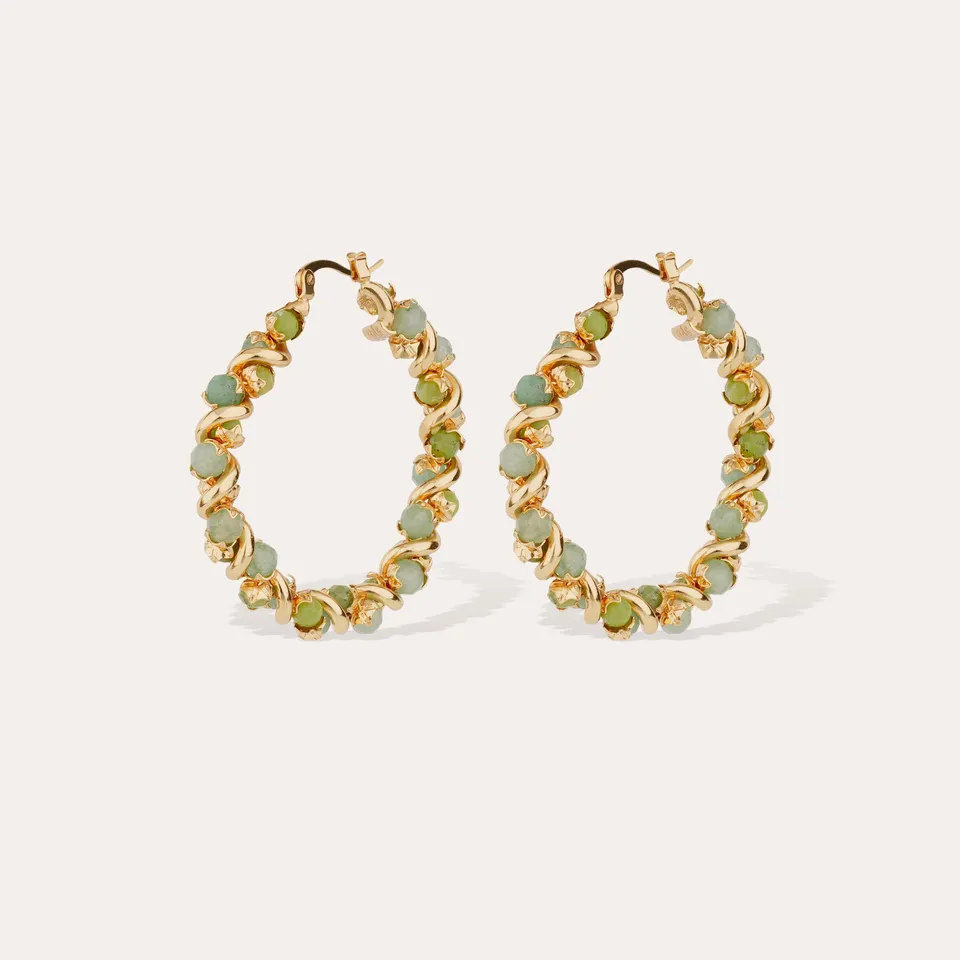 gas-bijoux-boucles-d-oreilles-cr-oles-eurydice-quartz-vert-dor-es-l-or-fin image 1