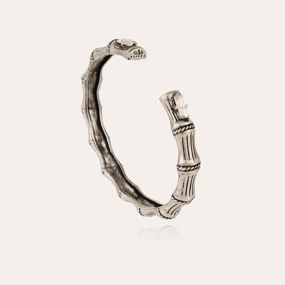 gas-bijoux-bracelet-bambou-jonc-strass-argent-taille-ajustable image 3