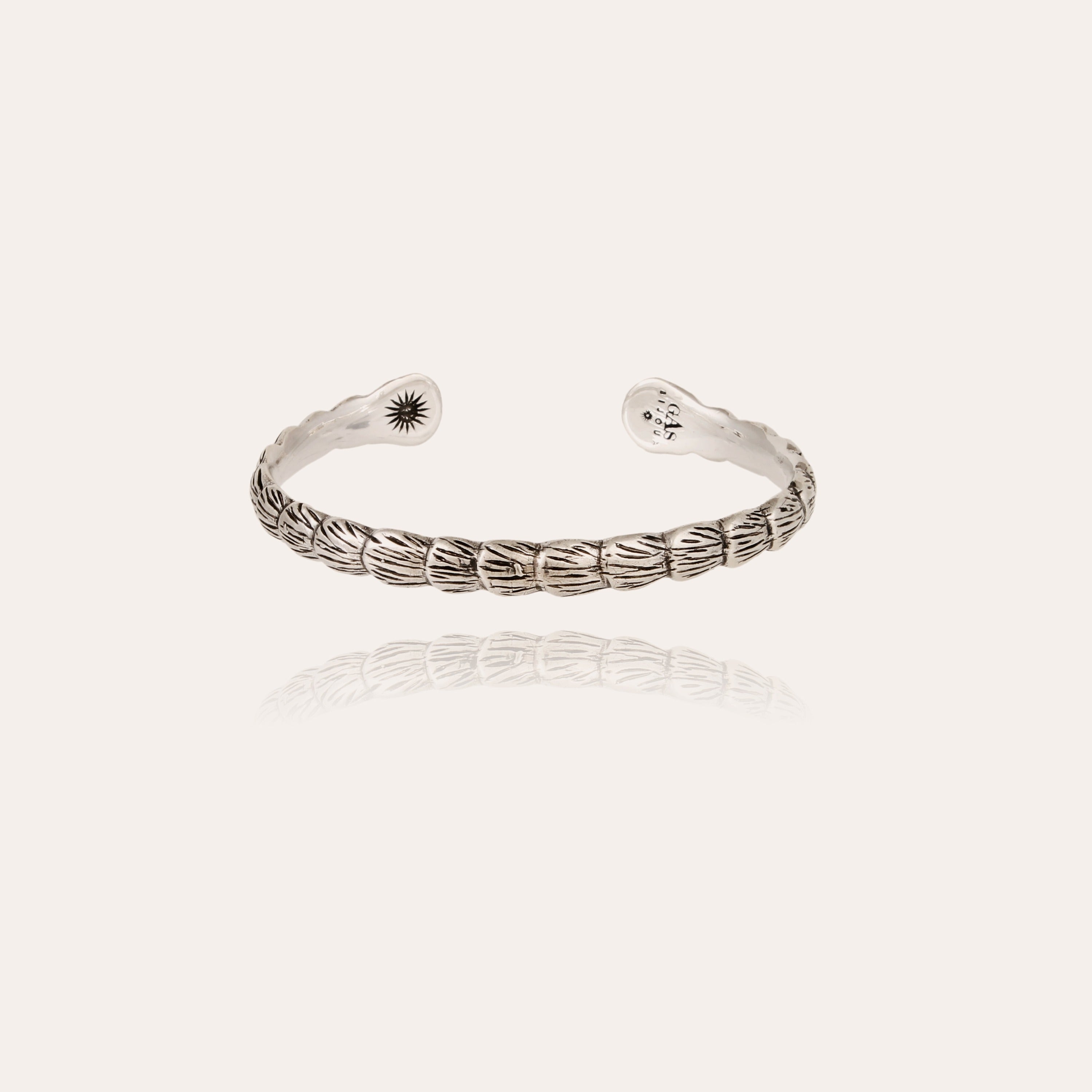 gas-bijoux-bracelet-liane-jonc-large-argent-grav-taille-ajustable image 1
