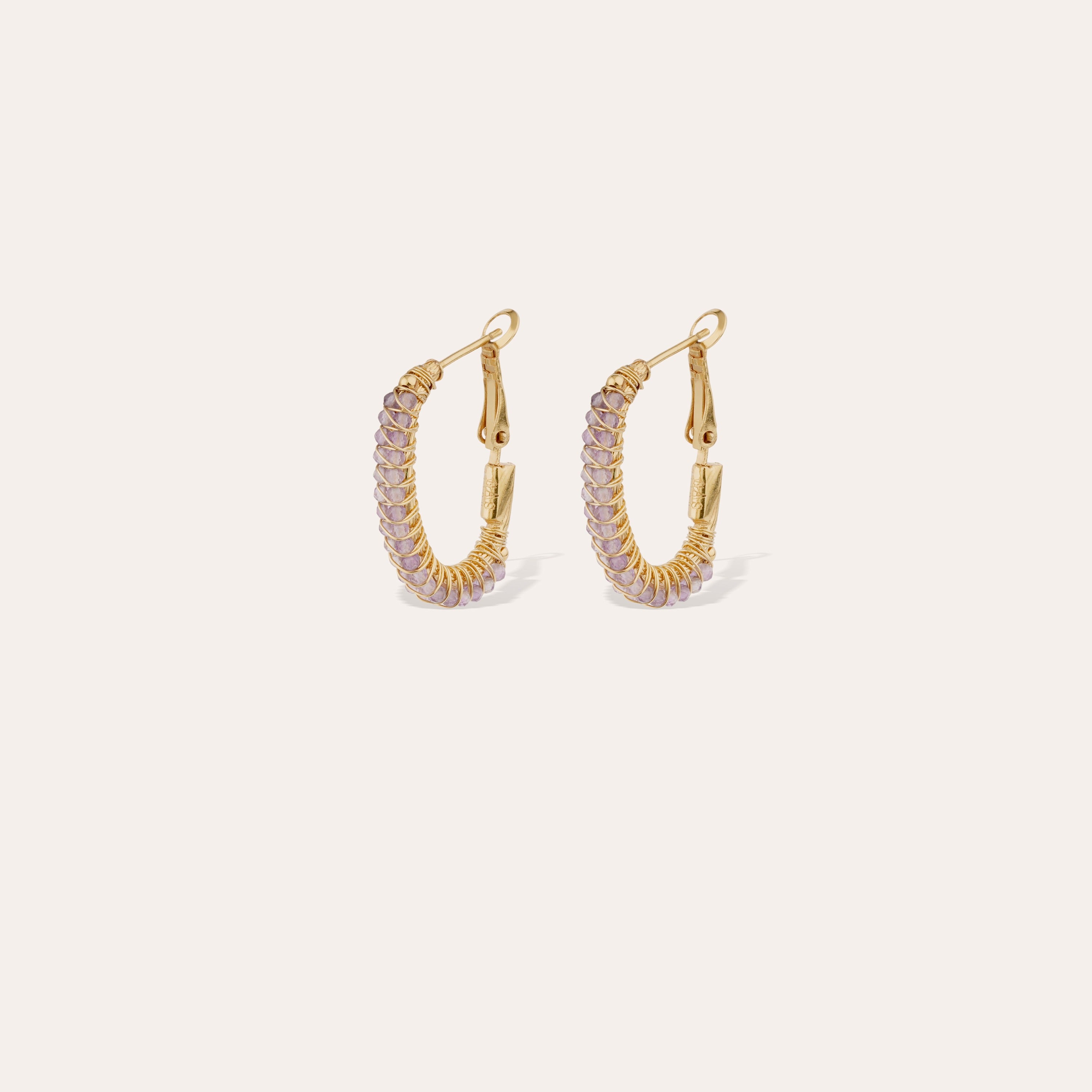 gas-bijoux-boucles-d-oreilles-cr-oles-lyre-am-thyste image 1