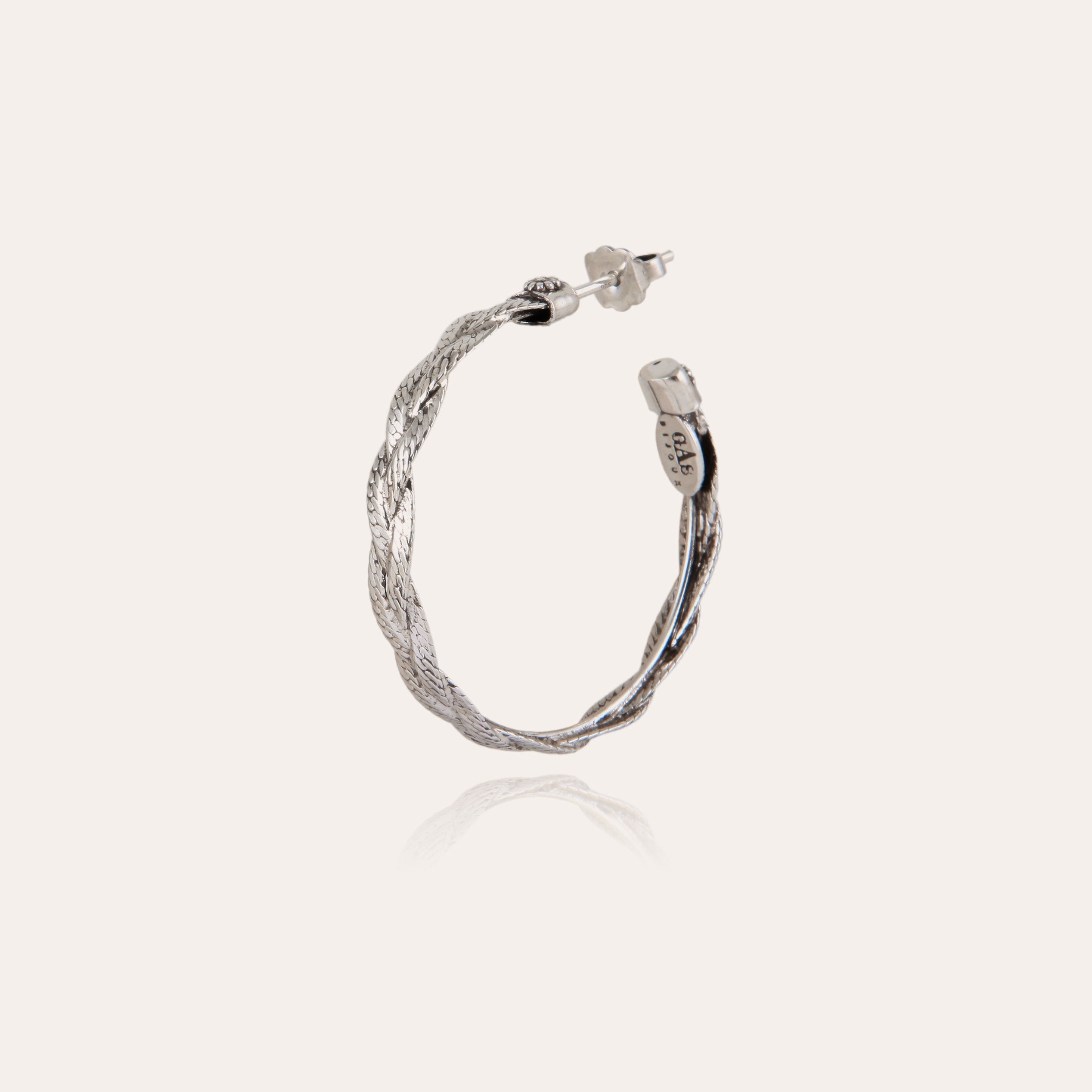 gas-bijoux-boucles-d-oreilles-cr-oles-tresse-petit-mod-le-cr-oles-argent-es-mail image 2
