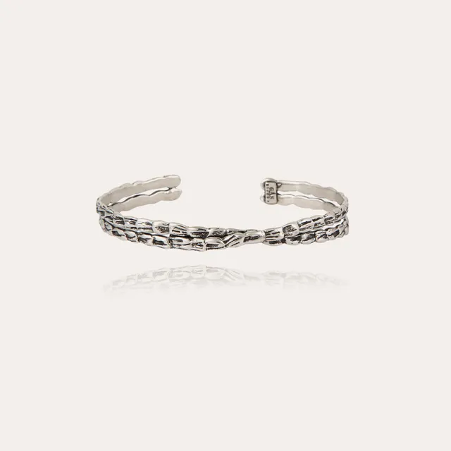 gas-bijoux-liane-bracelet-jonc-crois-grand-mod-le-argent-grav-taille-ajustable image 1
