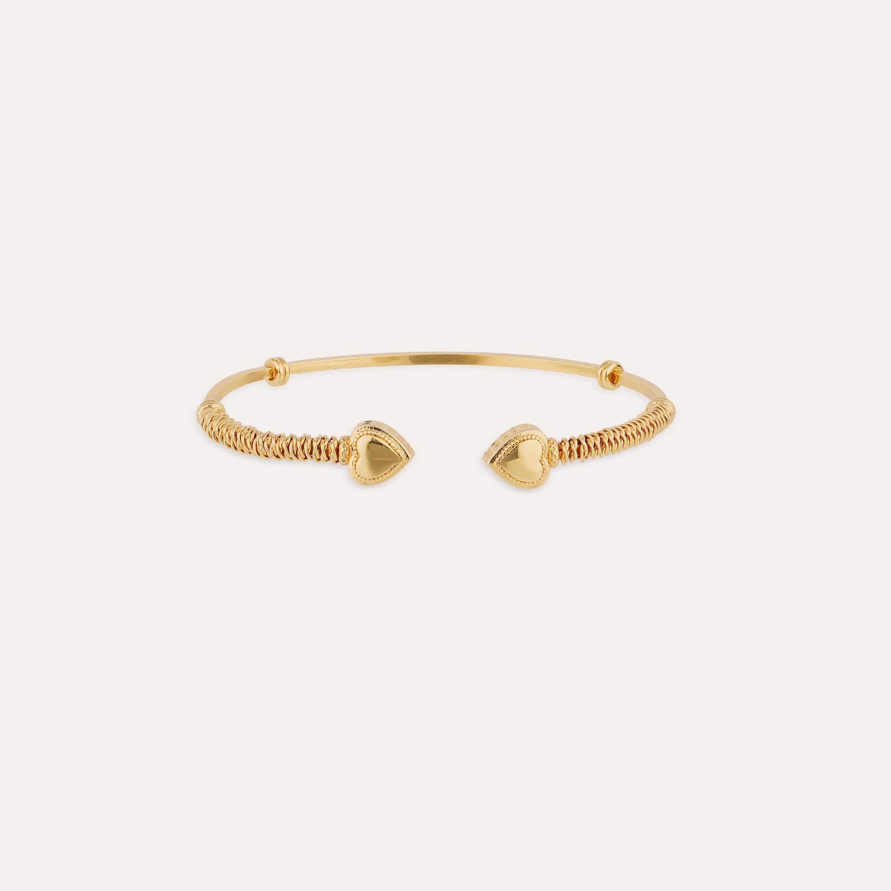 gas-bijoux-bracelet-jonc-duality-amore-dor-l-or-fin-deux-c-urs-grav-s-sertis-de- image 1