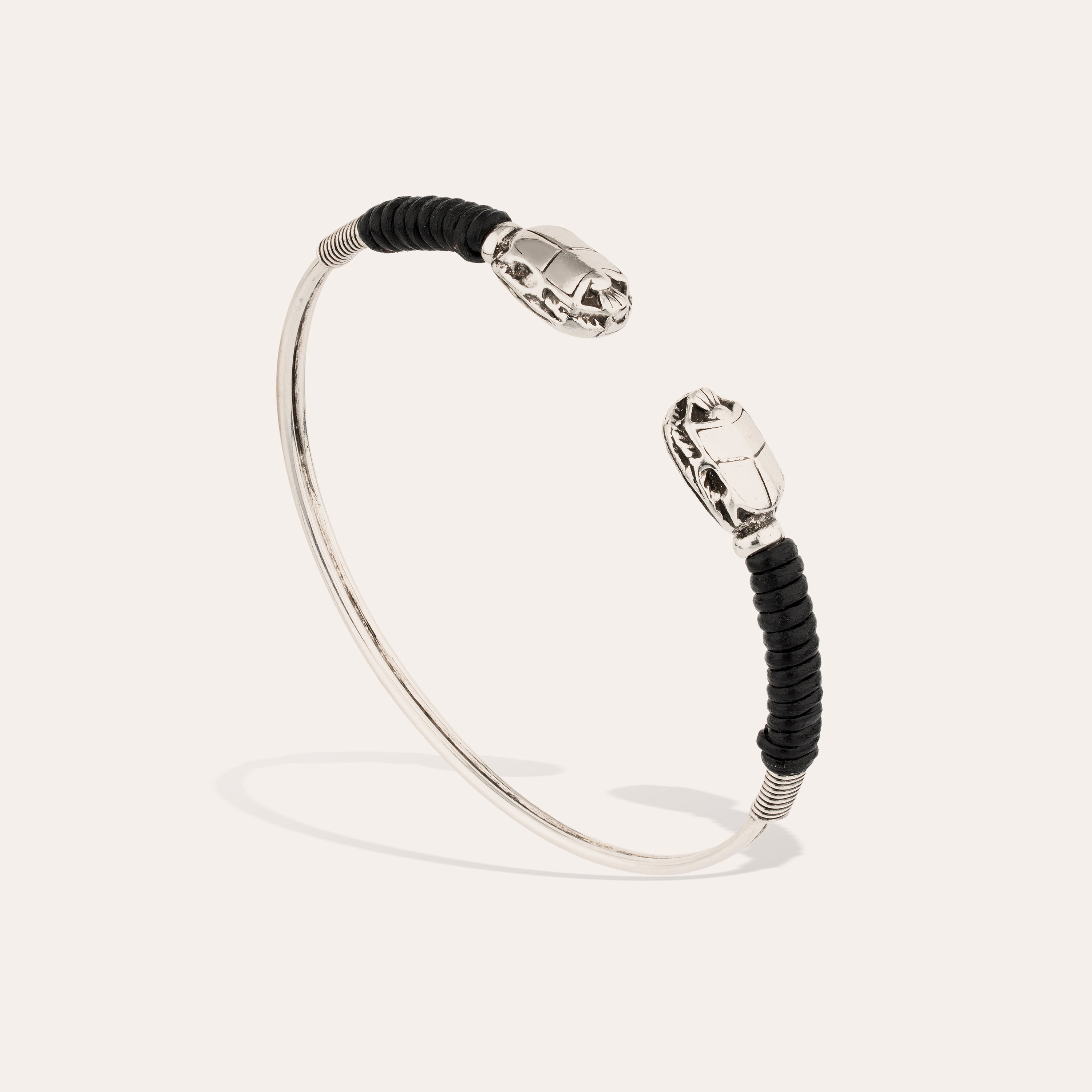 gas-bijoux-bracelet-duality-scaramouche-grand-mod-le-argent-deux-scarab-es-fils- image 2