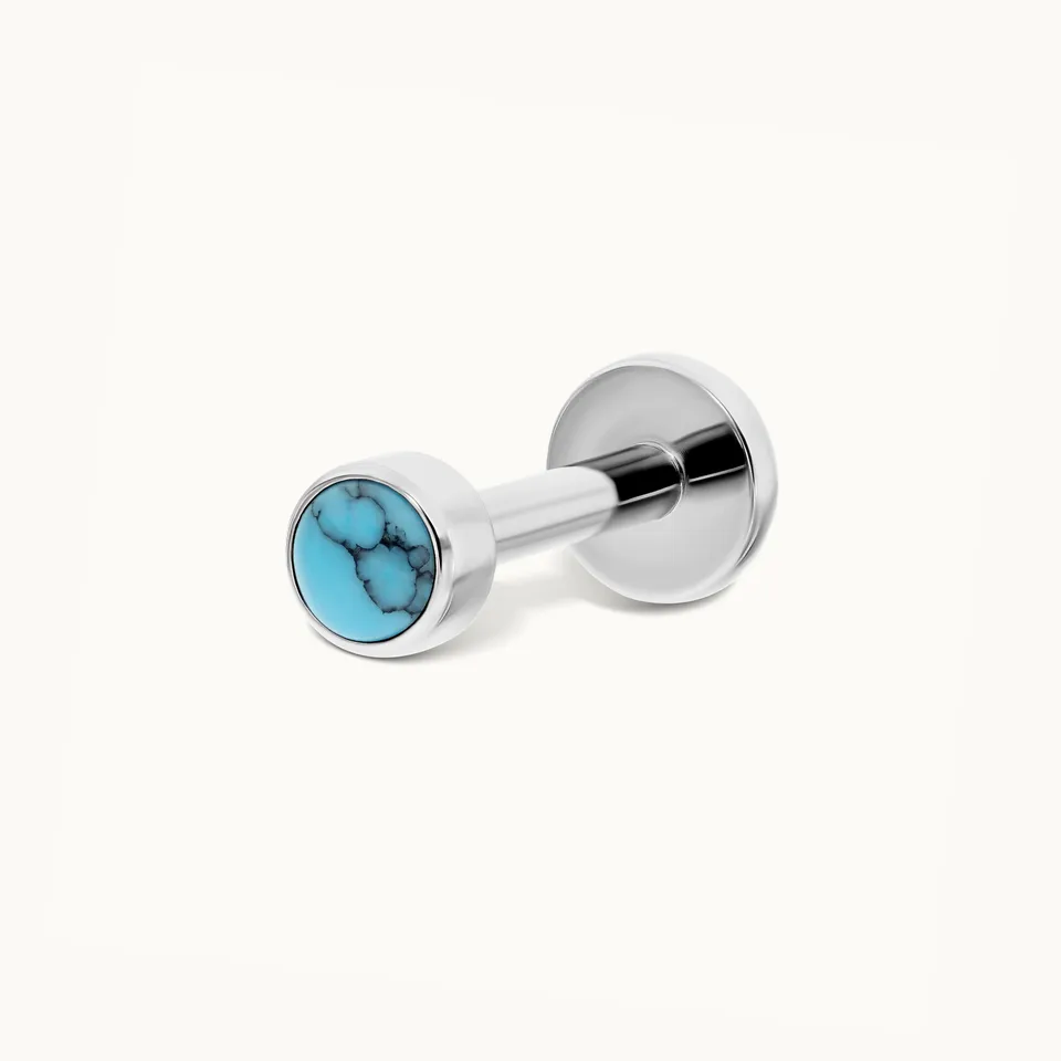 obsidian-piercing-turquoise-cab-labret-titane-cabochon-pierre-naturelle-turquois image 1