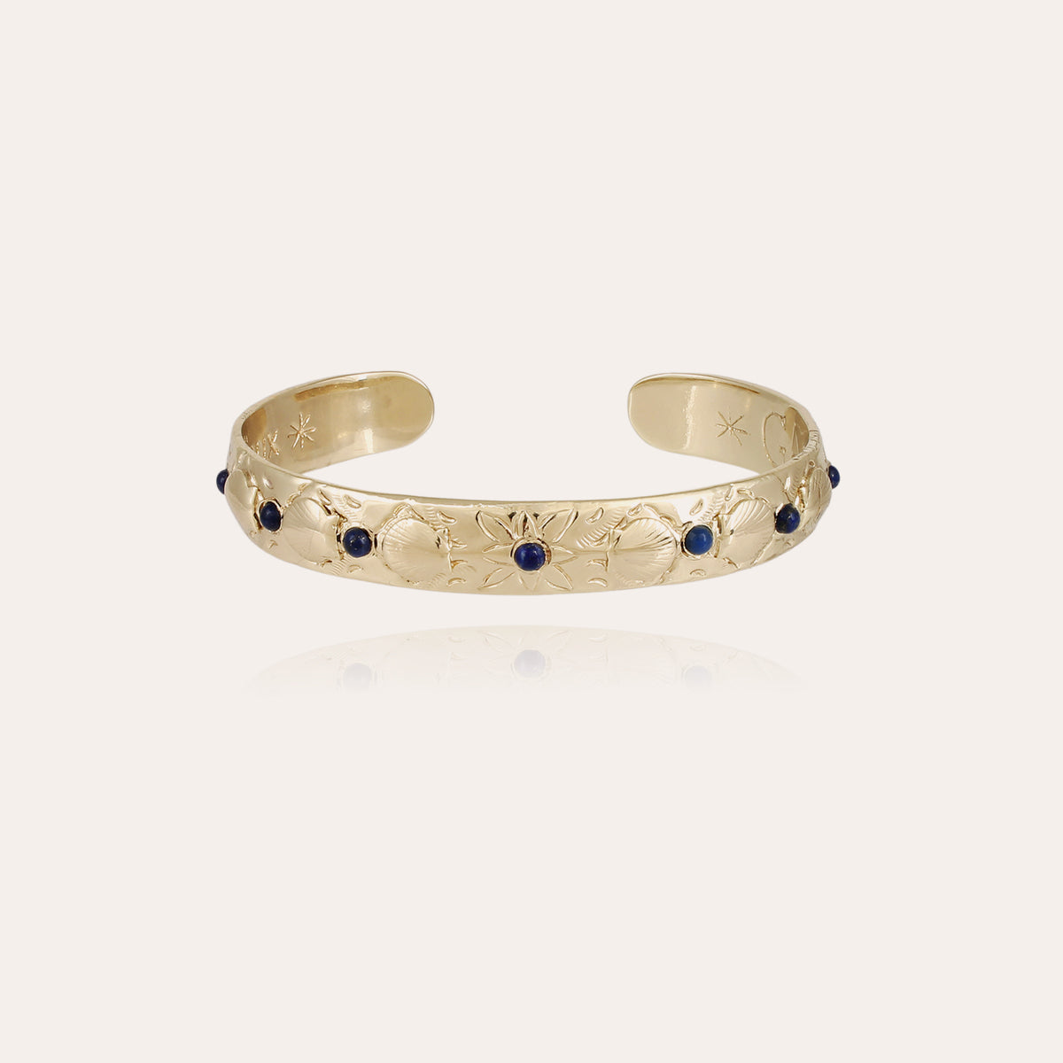 gas-bijoux-bracelet-jonc-coki-dor-l-or-fin-fleurs-et-cabochons image 1