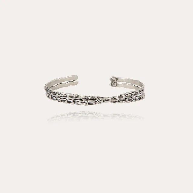 gas-bijoux-bracelet-jonc-liane-crois-argent-double-jonc-grav image 1
