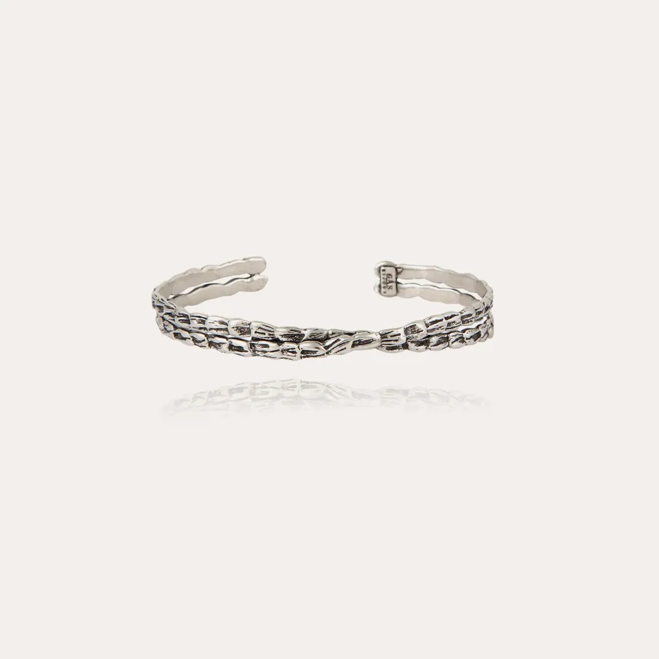 gas-bijoux-bracelet-jonc-liane-crois-argent-double-jonc-grav image 1