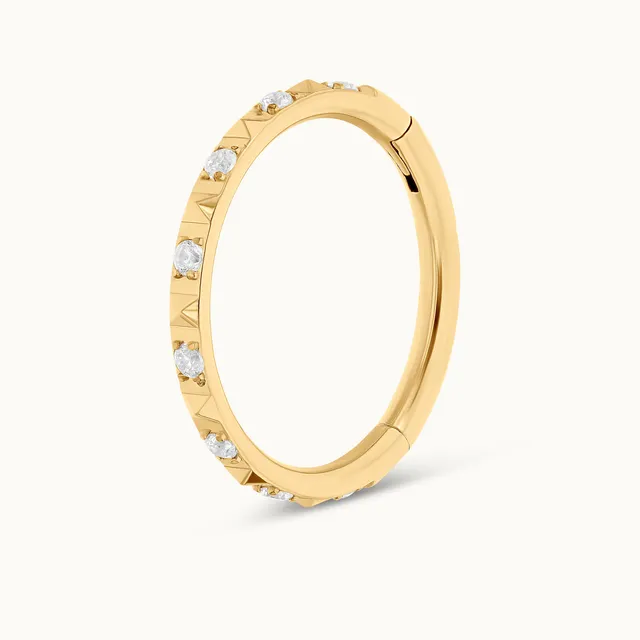 obsidian-piercing-belenos-anneau-clicker-titane-pvd-gold-zircon image 1