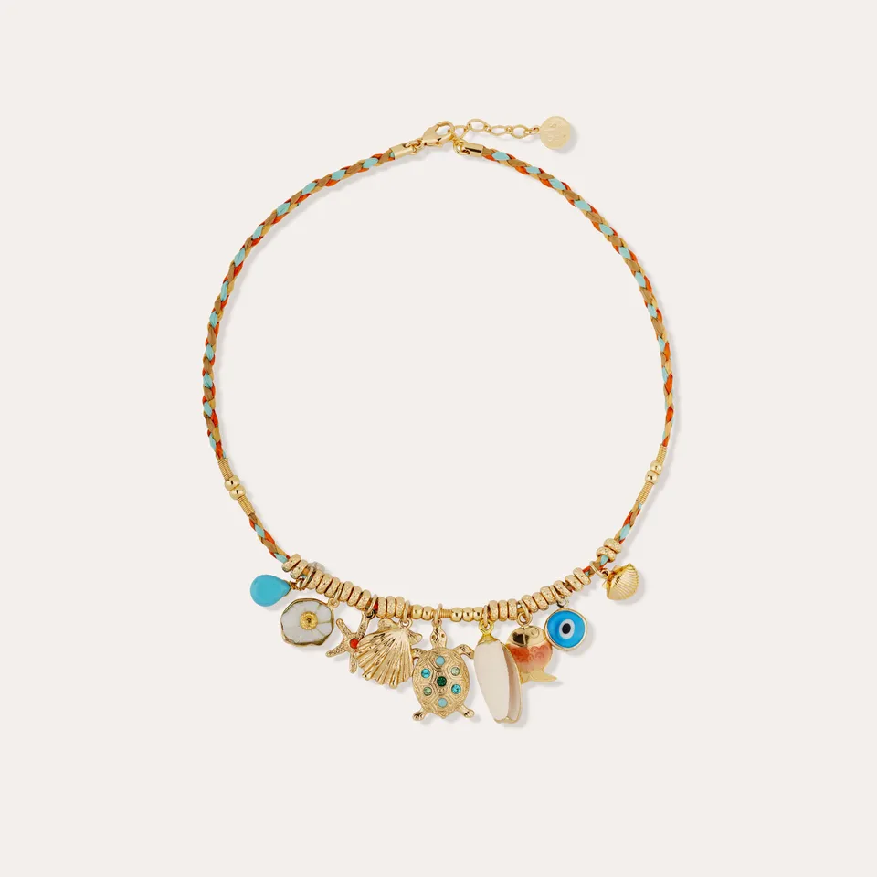 gas-bijoux-bellagio-collier-ras-de-cou-dor-tressage-de-raphia-et-charms-marin-lo image 1