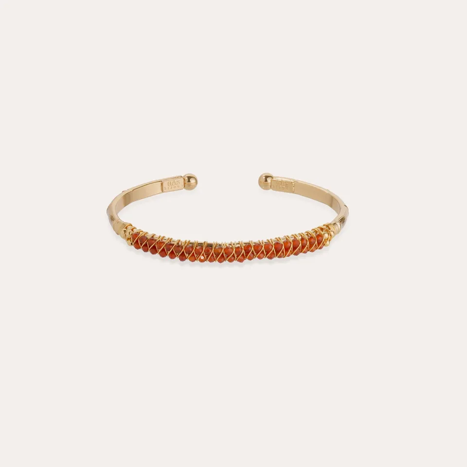 gas-bijoux-bracelet-lyre-jonc-grand-mod-le-dor-cornaline image 1