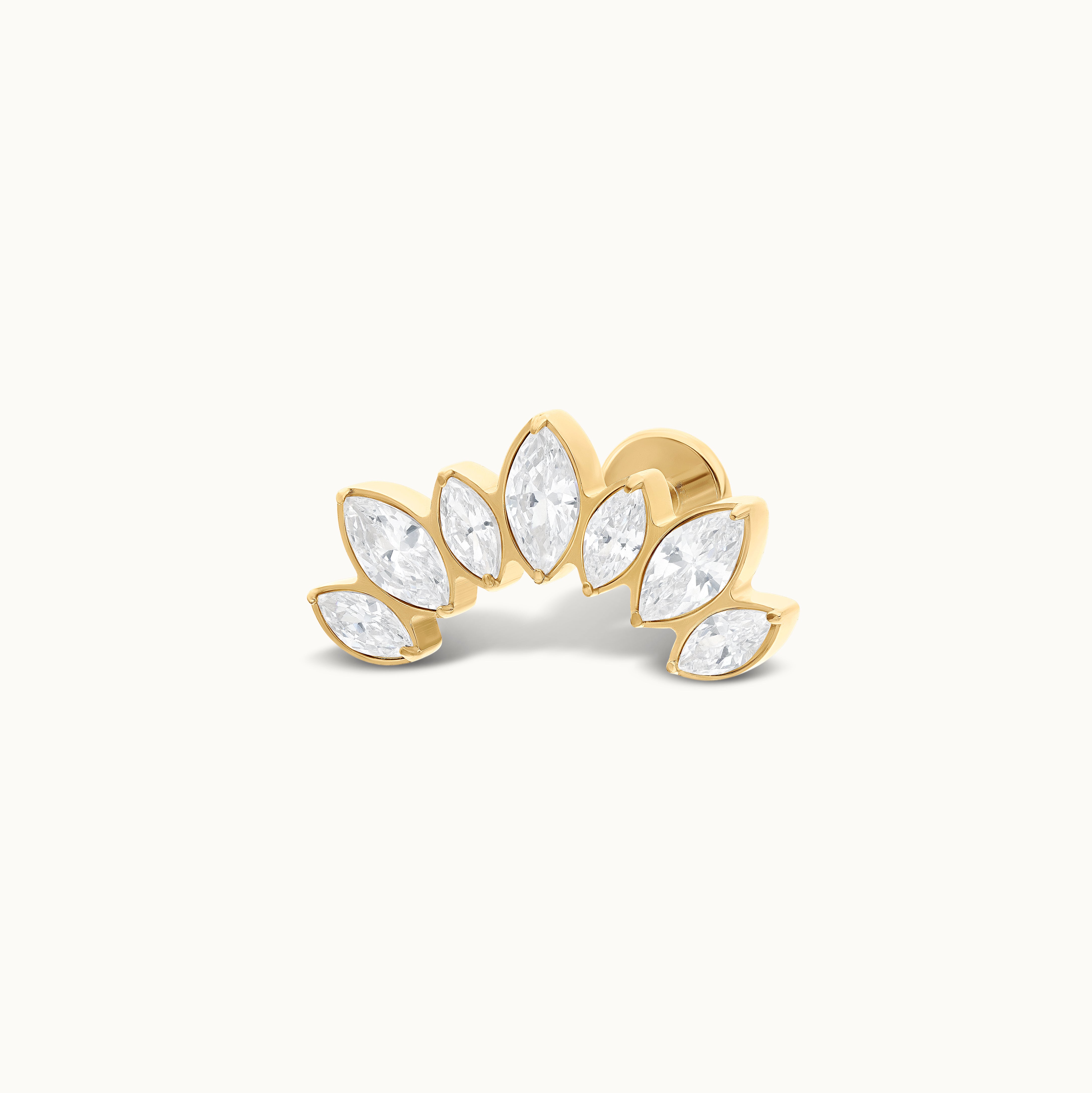 obsidian-piercing-celeno-barbell-courbe-h-lix-titane-7-zircons-marquise image 1