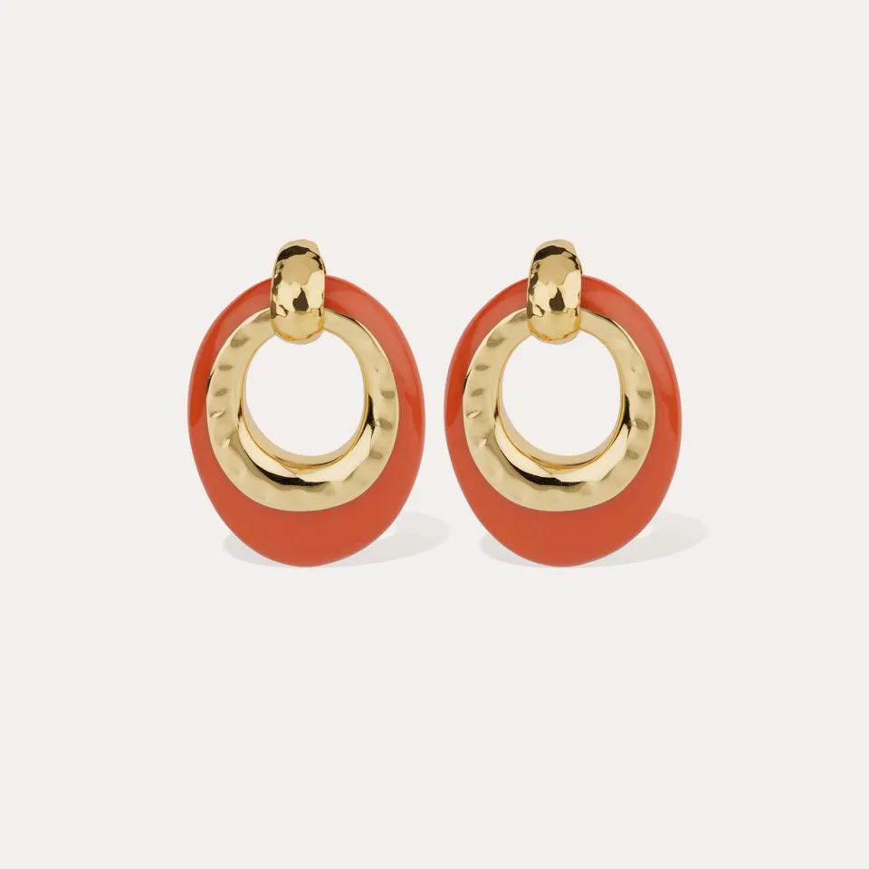 gas-bijoux-selva-boucles-d-oreilles-petit-mod-le-ac-tate-corail-puce-dor-e-marte image 1