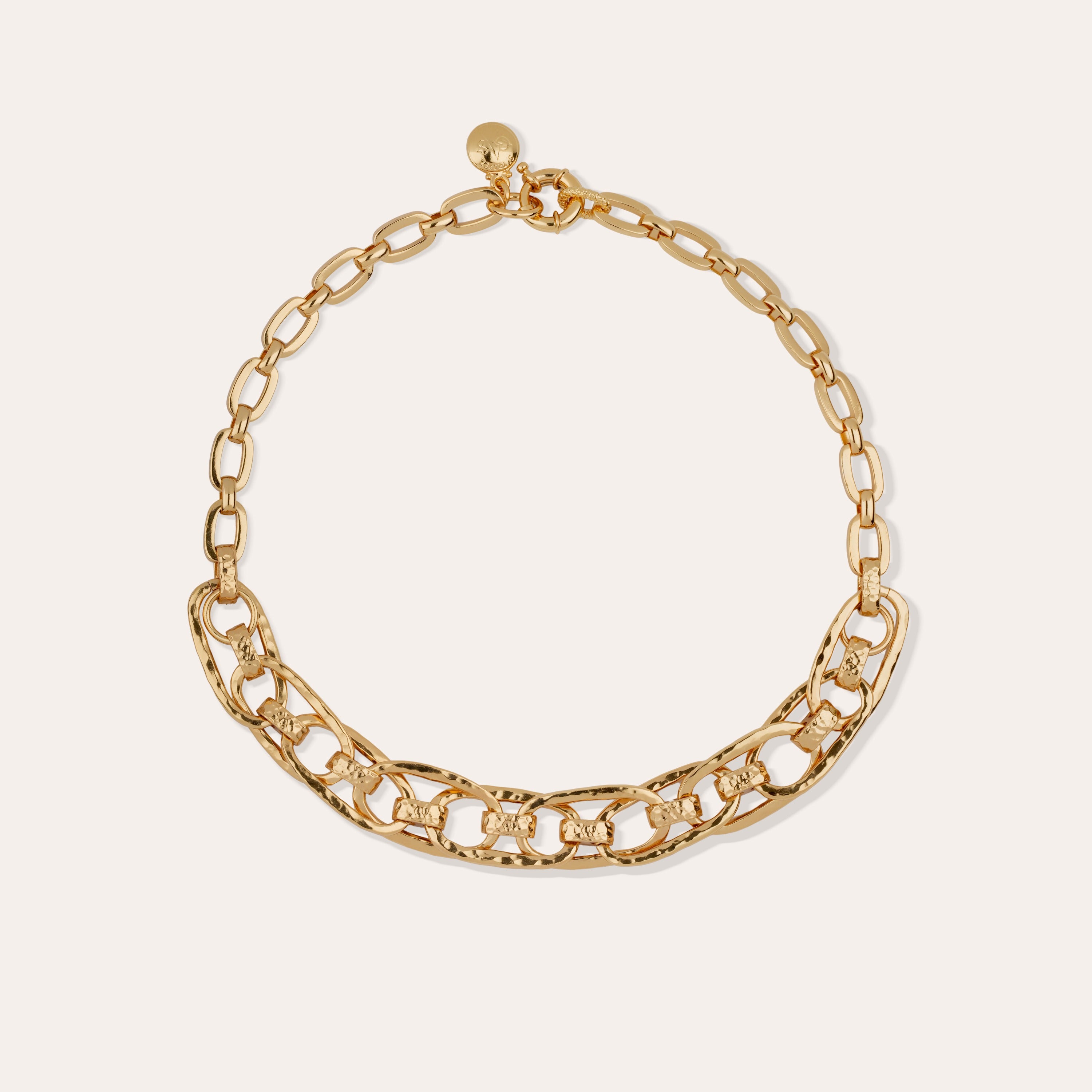gas-bijoux-collier-maille-ovale-multi-dor-l-or-fin-maillons-martel-s-la-main-fer image 1