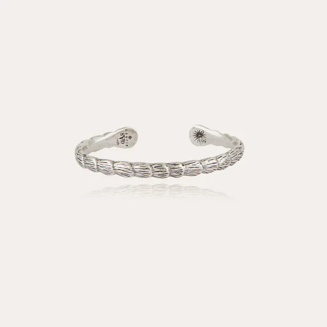 gas-bijoux-liane-bracelet-jonc-argent-martel-la-main-taille-ajustable image 1