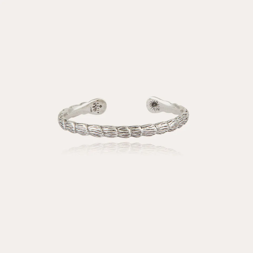 gas-bijoux-liane-bracelet-jonc-argent-martel-la-main-taille-ajustable image 1