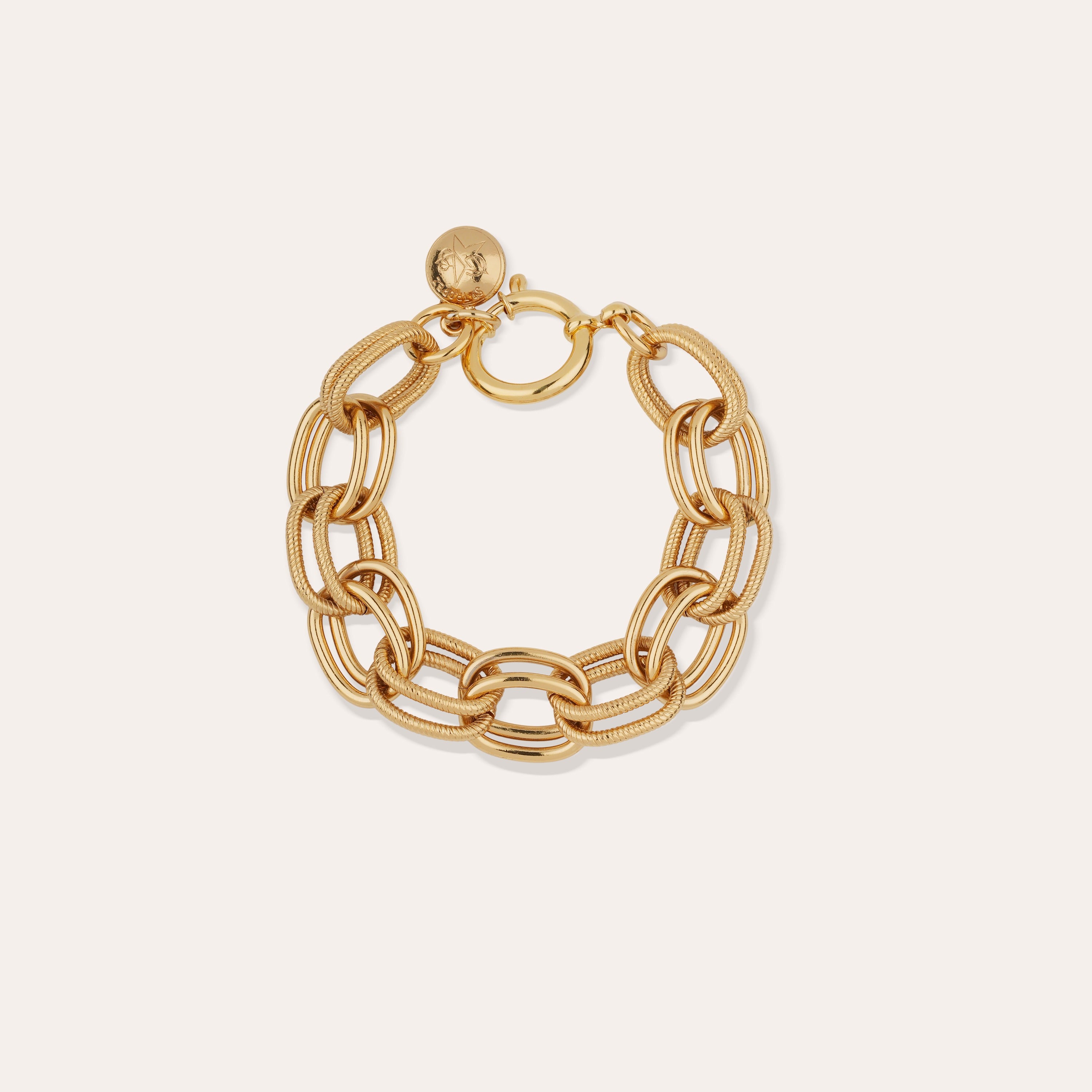 gas-bijoux-bracelet-bell-dor-l-or-fin-cha-ne-anneaux-21-cm image 3