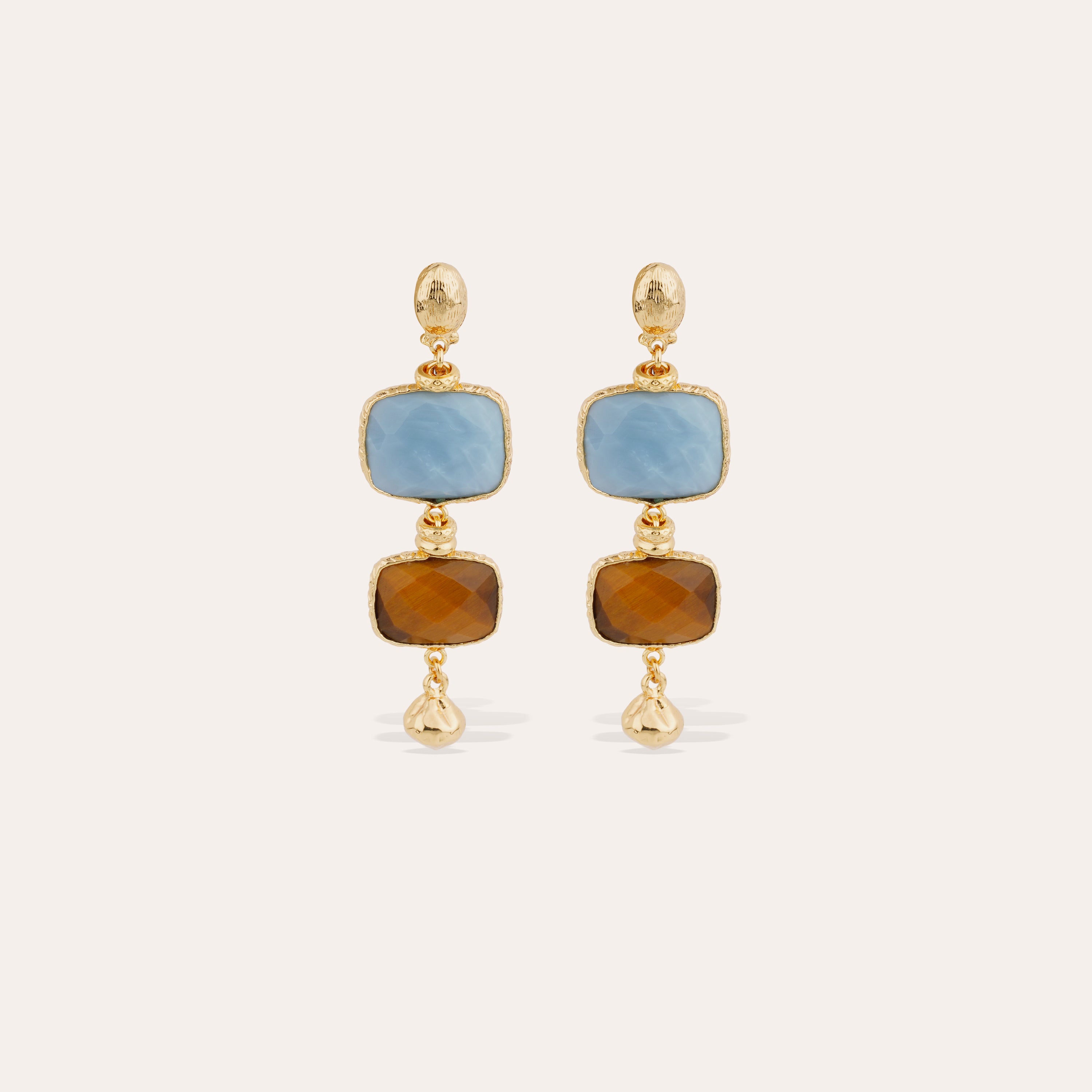 gas-bijoux-sil-ne-petit-mod-le-boucles-d-oreilles-calcite-bleue-et-oeil-de-tigre image 1