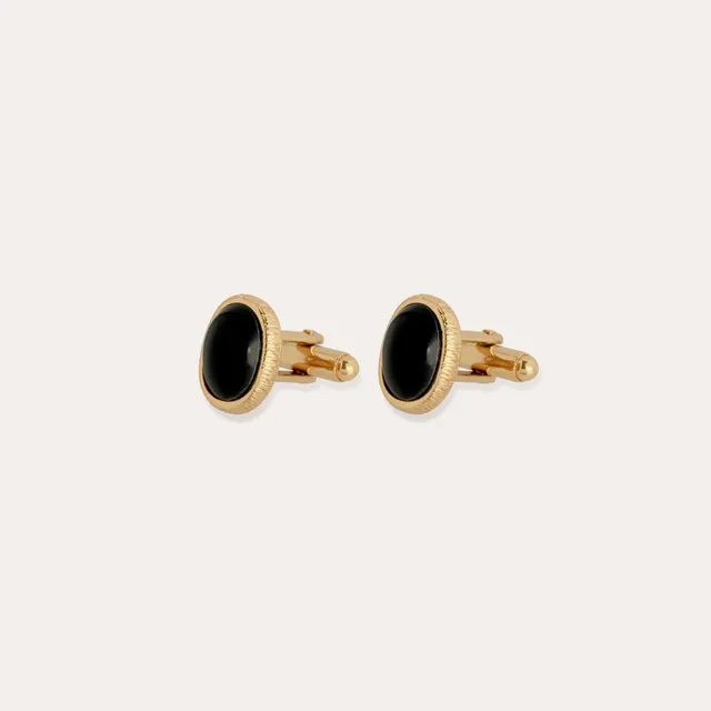 gas-bijoux-boutons-de-manchette-ovo-basalte-noir image 1