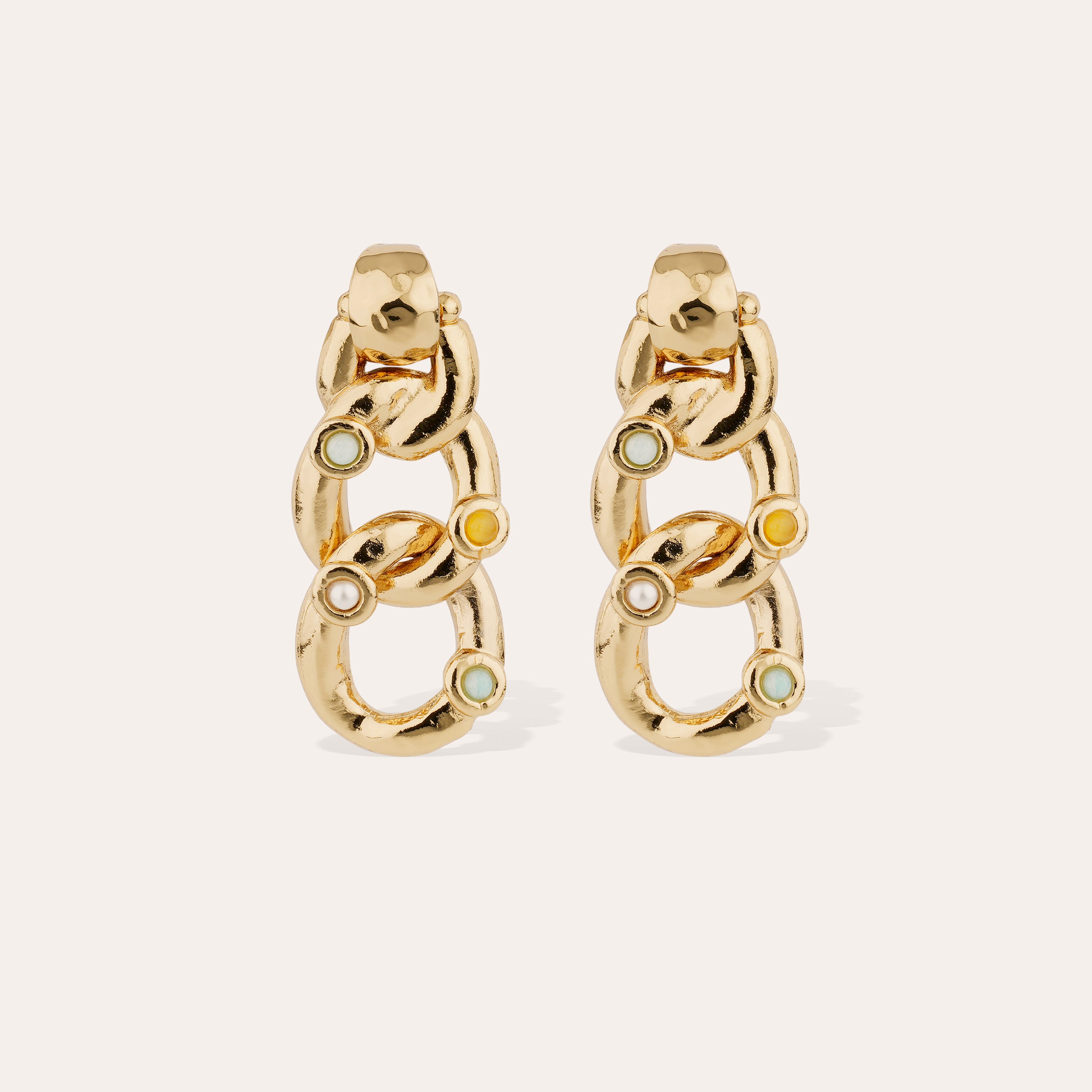 gas-bijoux-boucles-d-oreilles-mitsi-mini-amazonite-calcite-jaune-dor-es-l-or-fin image 1