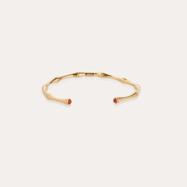 gas-bijoux-bracelet-bambou-jonc-mini-dor-l-or-fin-cabochons-de-cornaline-taille- image 1