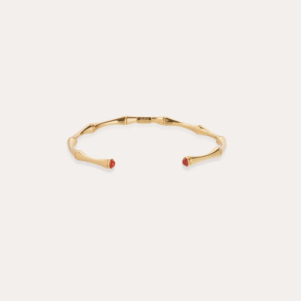 gas-bijoux-bracelet-bambou-jonc-mini-dor-l-or-fin-cabochons-de-cornaline-taille- image 1