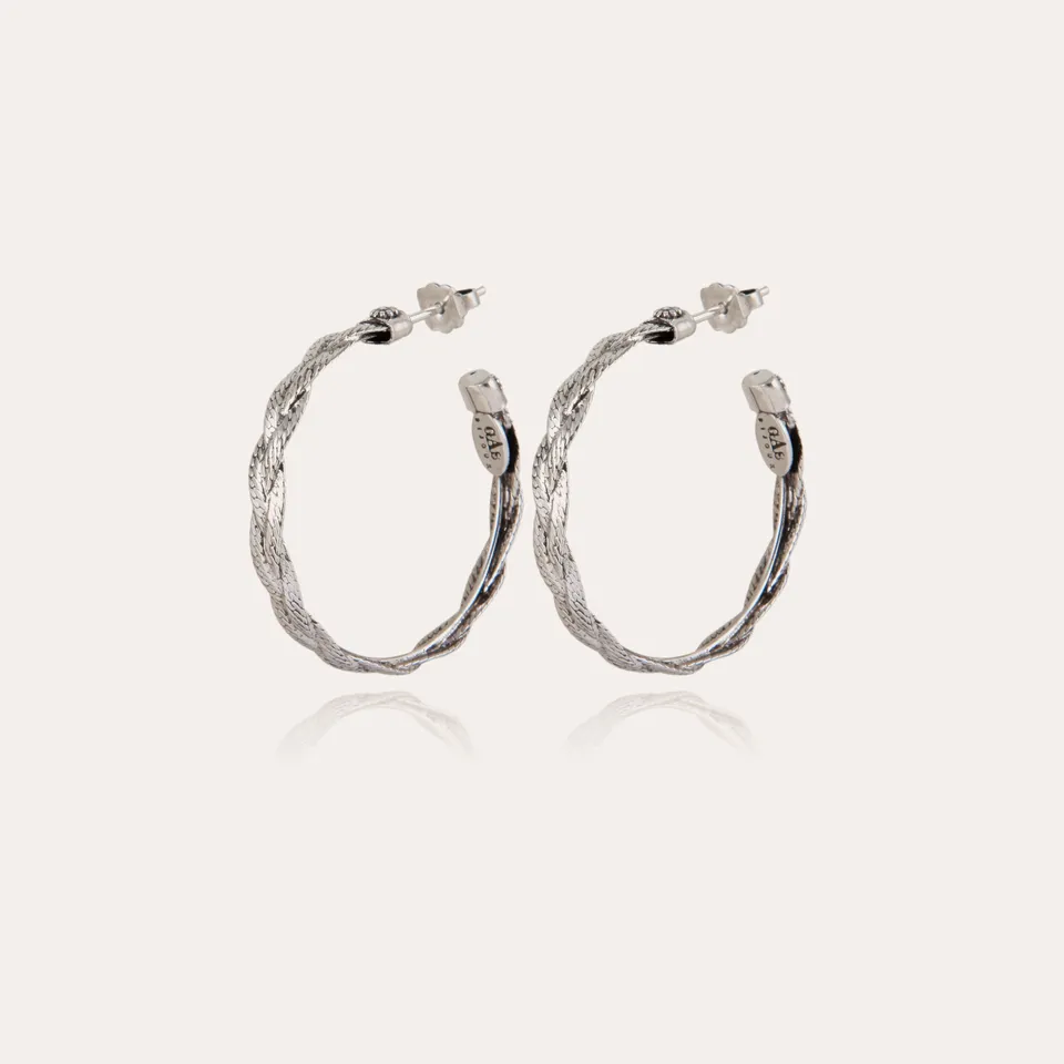 gas-bijoux-boucles-d-oreilles-cr-oles-tresse-petit-mod-le-cr-oles-argent-es-mail image 1