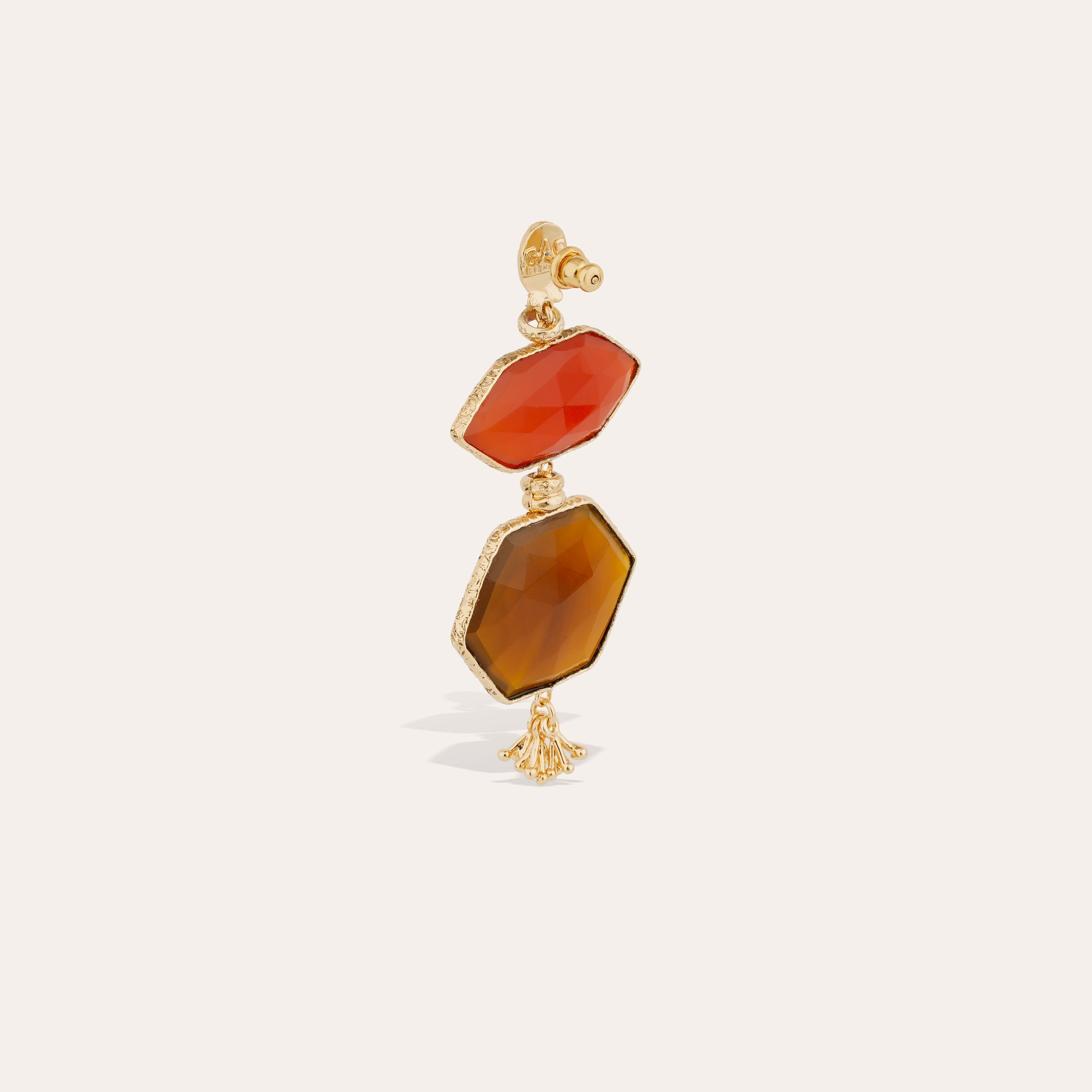 gas-bijoux-boucles-d-oreilles-silenza-calcite-rouge-jaune-dor-es-l-or-fin image 3