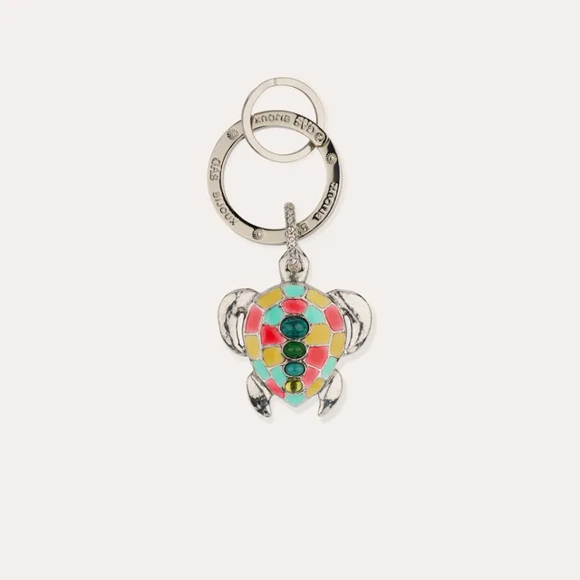 gas-bijoux-porte-cl-s-tortue-mail-argent-cailles-maill-es-et-cabochons-color-s image 1