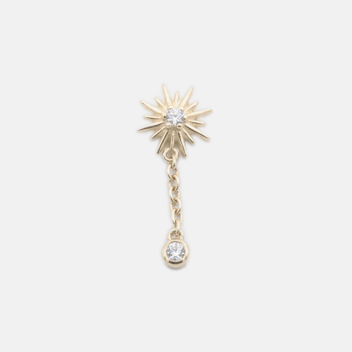 obsidian-piercing-arev-piercing-h-lix-lobe-en-or-14k-motif-solaire-avec-cha-nett image 1
