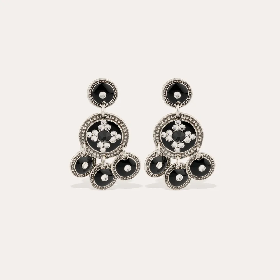 gas-bijoux-boucles-d-oreilles-sequin-deux-rangs-argent-es-mail-et-strass-faits-m image 1