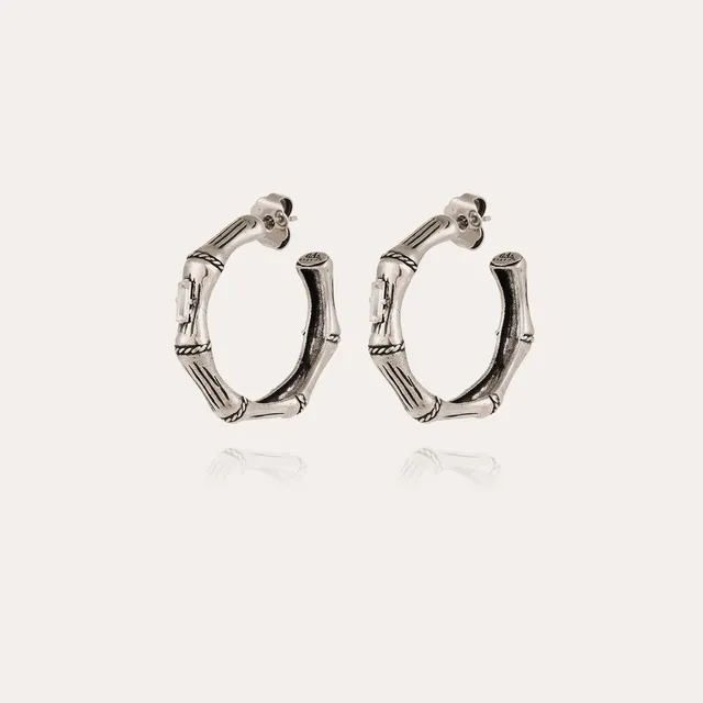 gas-bijoux-boucles-d-oreilles-cr-oles-bambou-strass-petit-mod-le-argent-es image 1