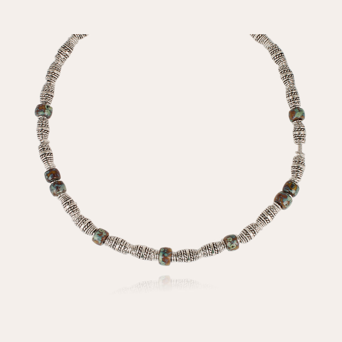 gas-bijoux-collier-bob-argent-anneaux-vintage-et-perles-de-bois-maill-es-longueu image 2