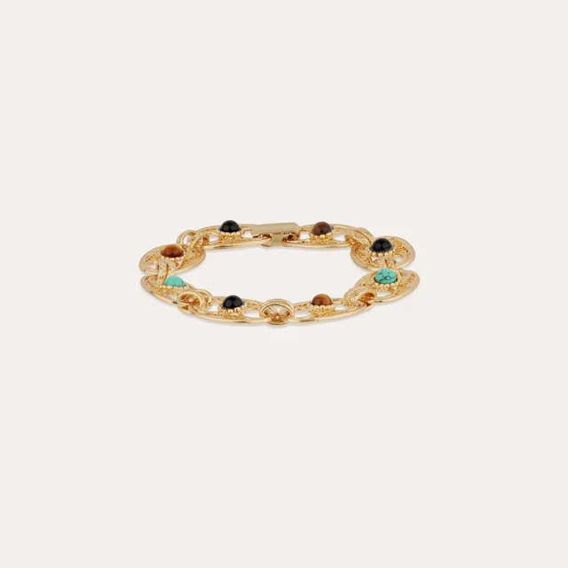gas-bijoux-carthage-bracelet-cha-ne-filigrane-dor-turquoise-oeil-de-tigre-onyx-n image 1