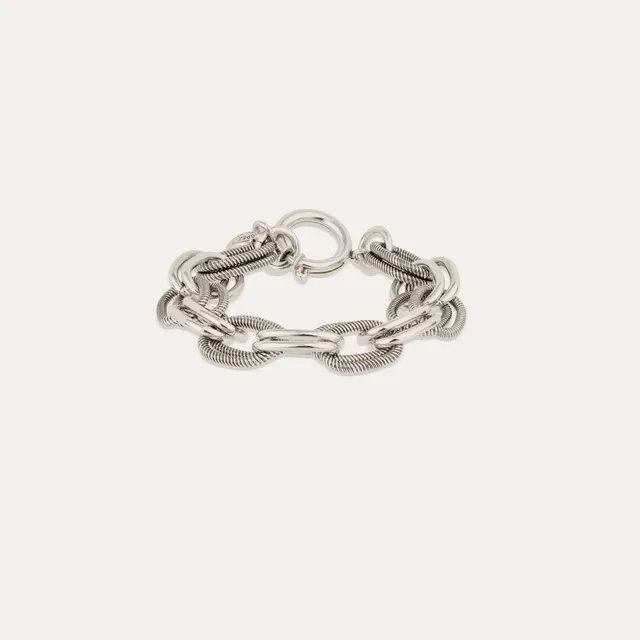 gas-bijoux-bracelet-bell-argent-cha-ne-anneaux-lisses-et-stri-s image 1