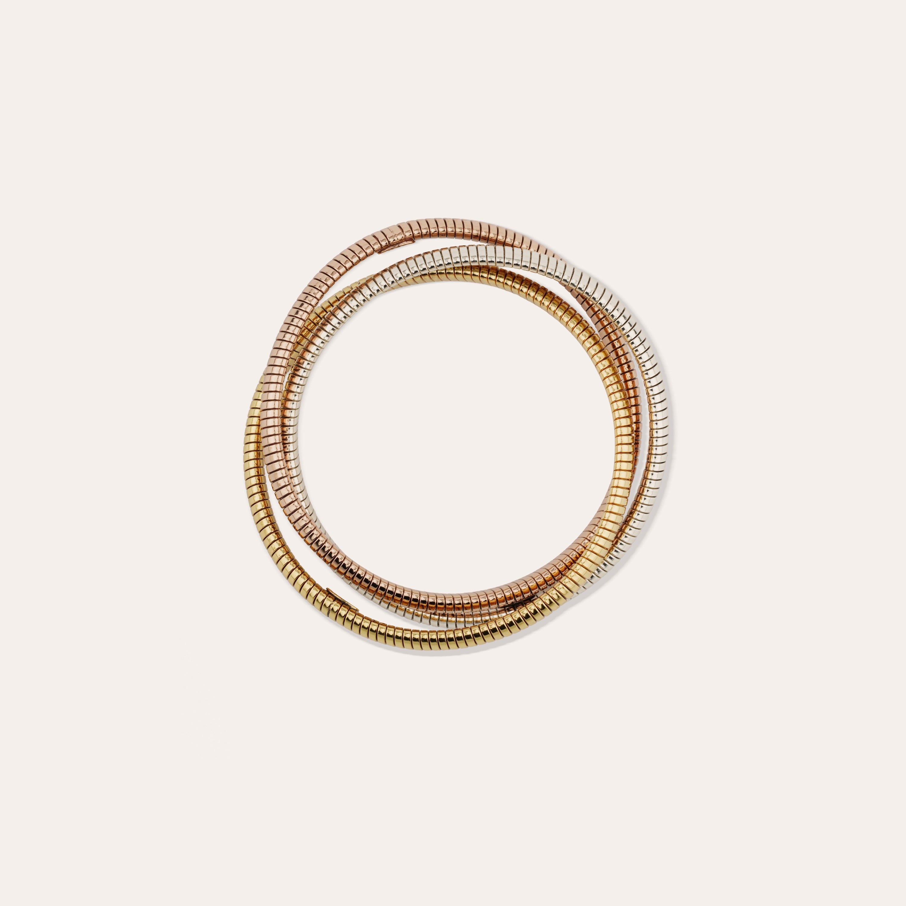 gas-bijoux-bracelet-infinity-trois-rangs-petit-mod-le-bicolore image 2