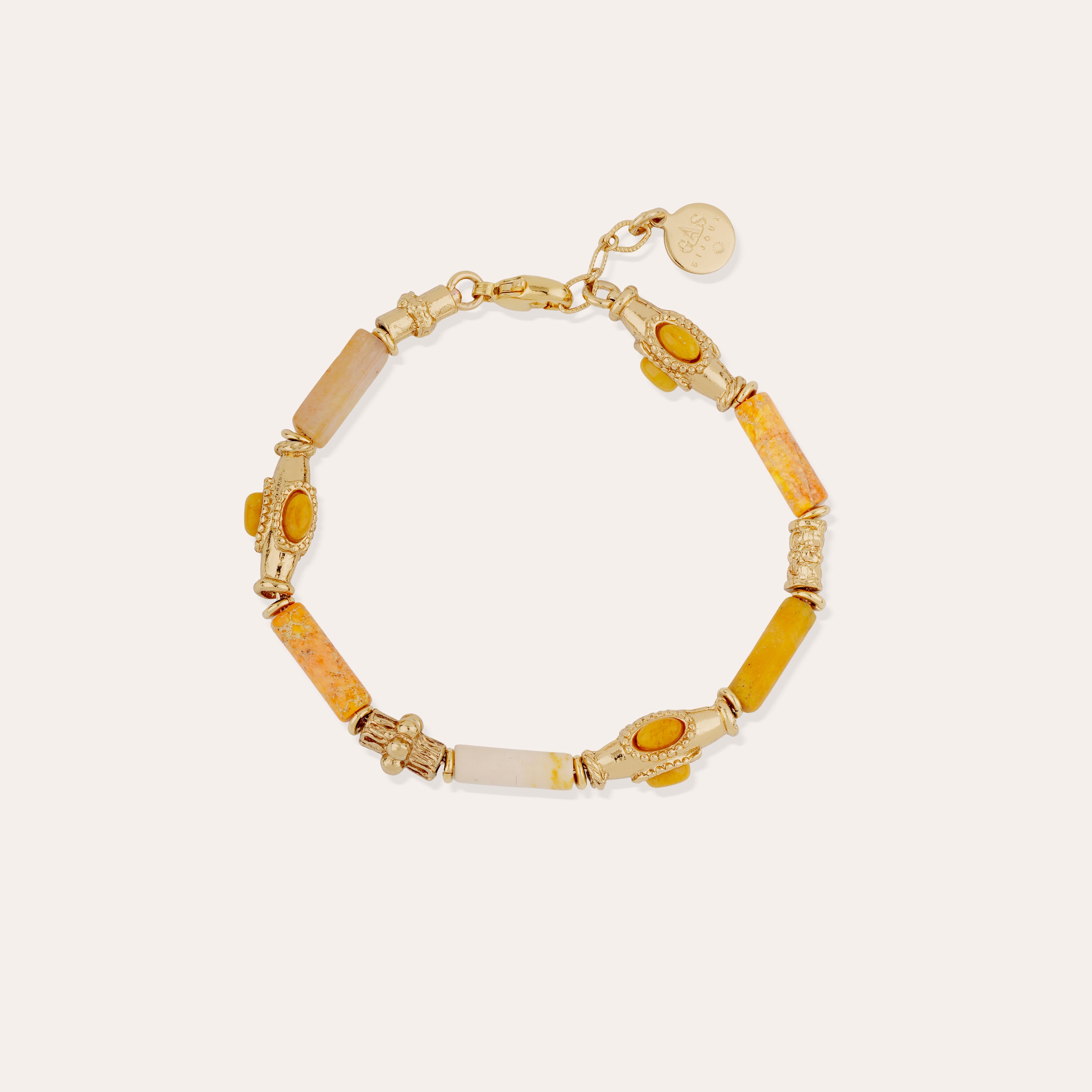 gas-bijoux-bracelet-kali-dor-or-fin-h-mato-de-jaune-et-calcite-jaune-ajustable image 2