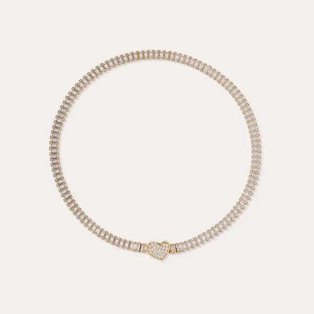 collier-pailette-coeur-gas-bijoux-collier-dor-l-or-fin-zircon-baguette image 1