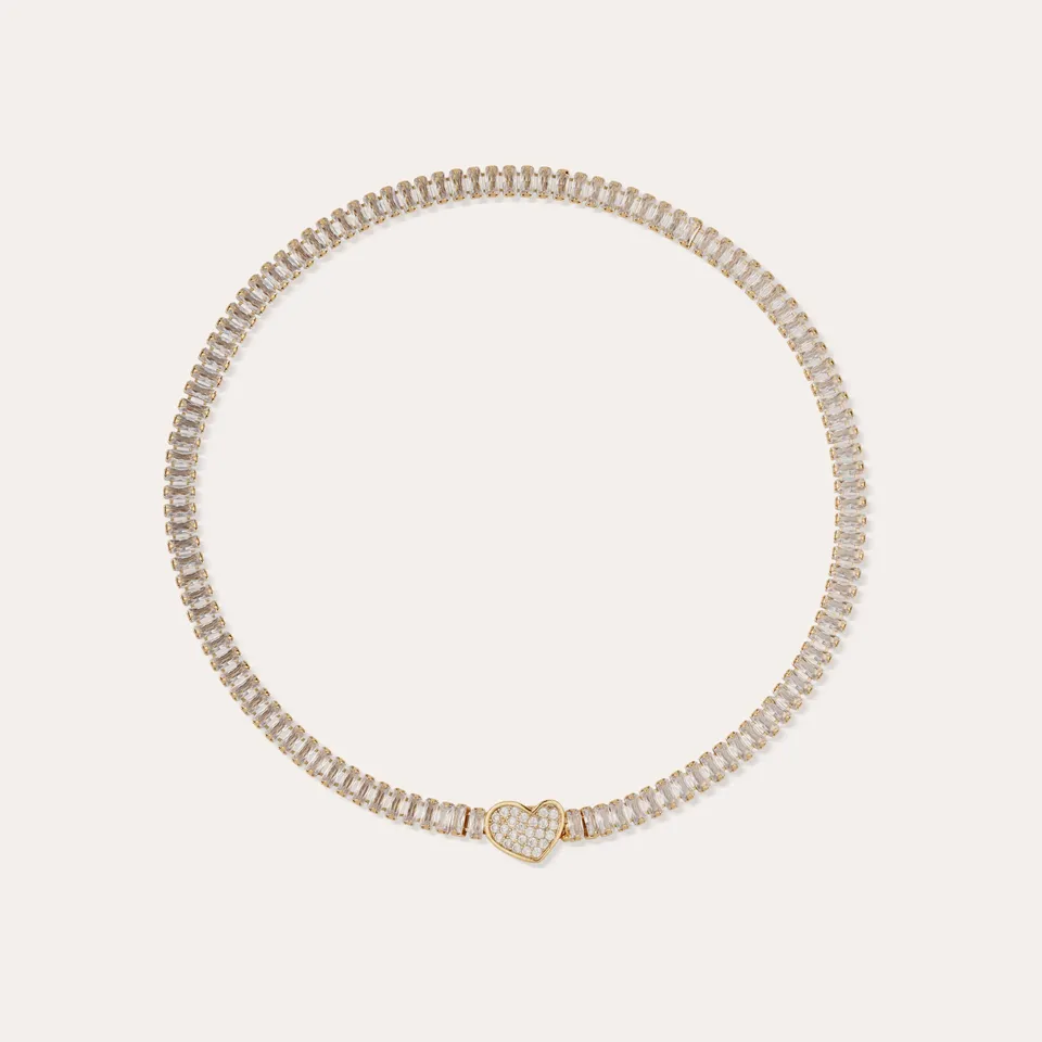 collier-pailette-coeur-gas-bijoux-collier-dor-l-or-fin-zircon-baguette image 1