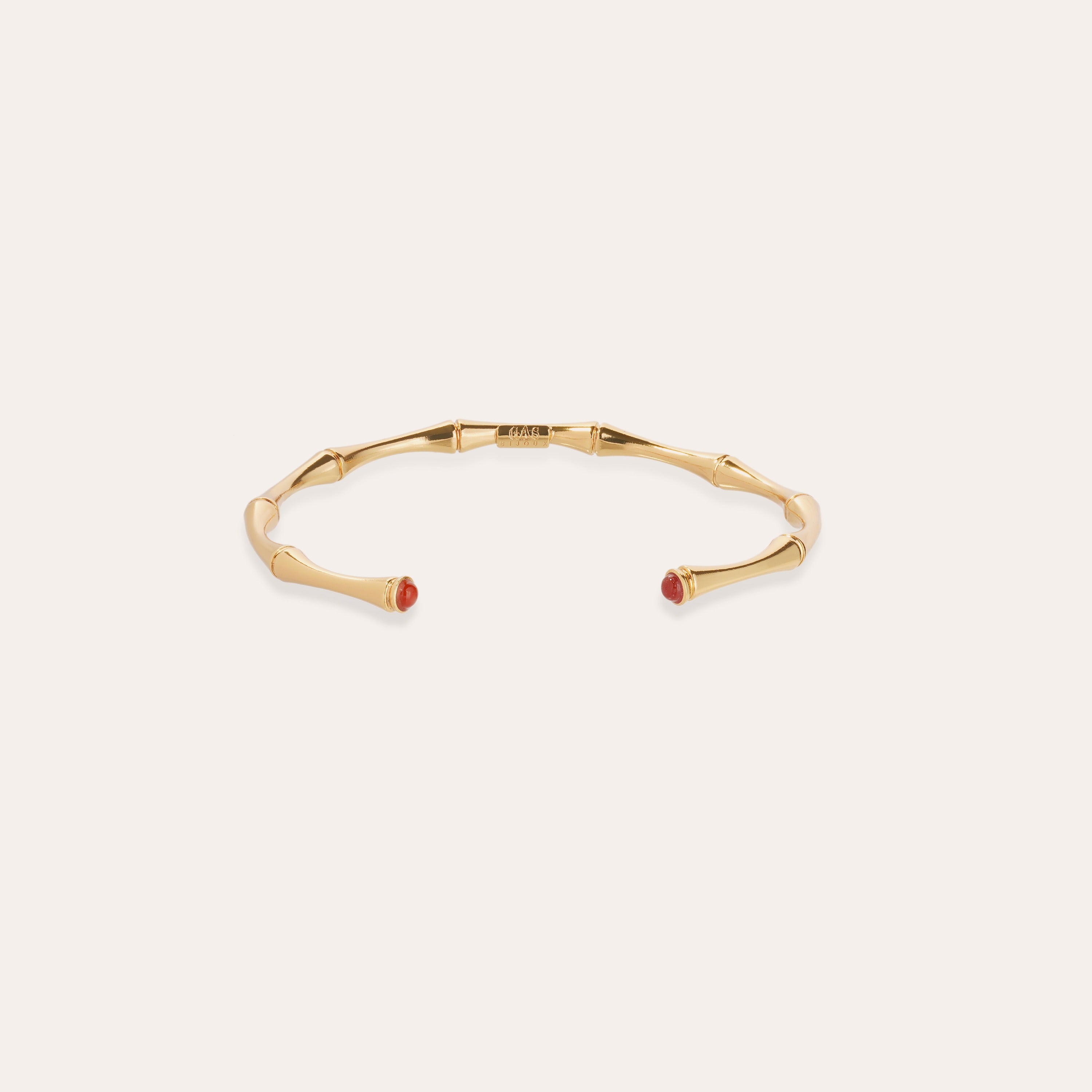 gas-bijoux-bracelet-bambou-jonc-mini-dor-l-or-fin-cabochons-de-cornaline-taille- image 1