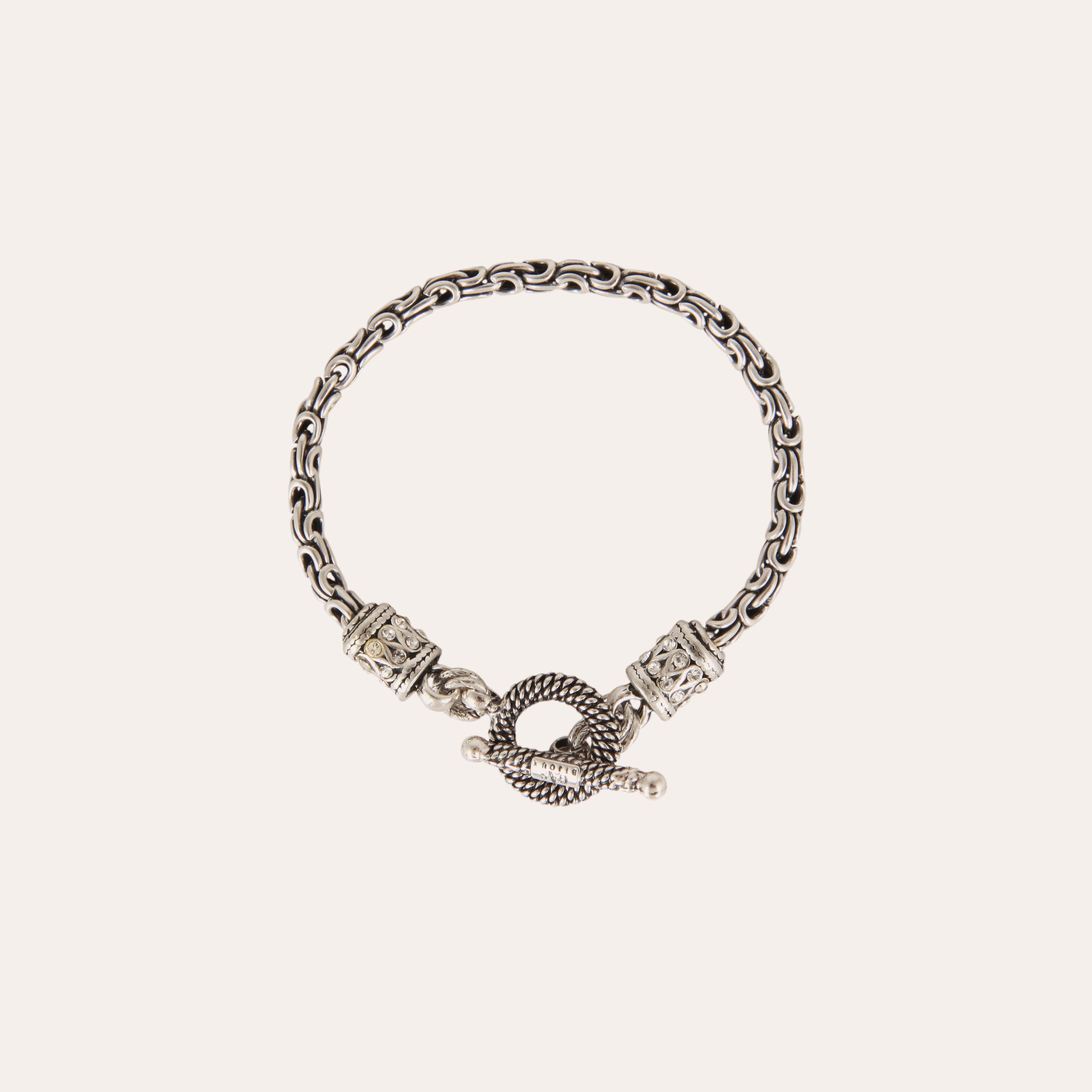 gas-bijoux-bracelet-maglia-argent-cha-ne-fine-fermoir-strass image 2