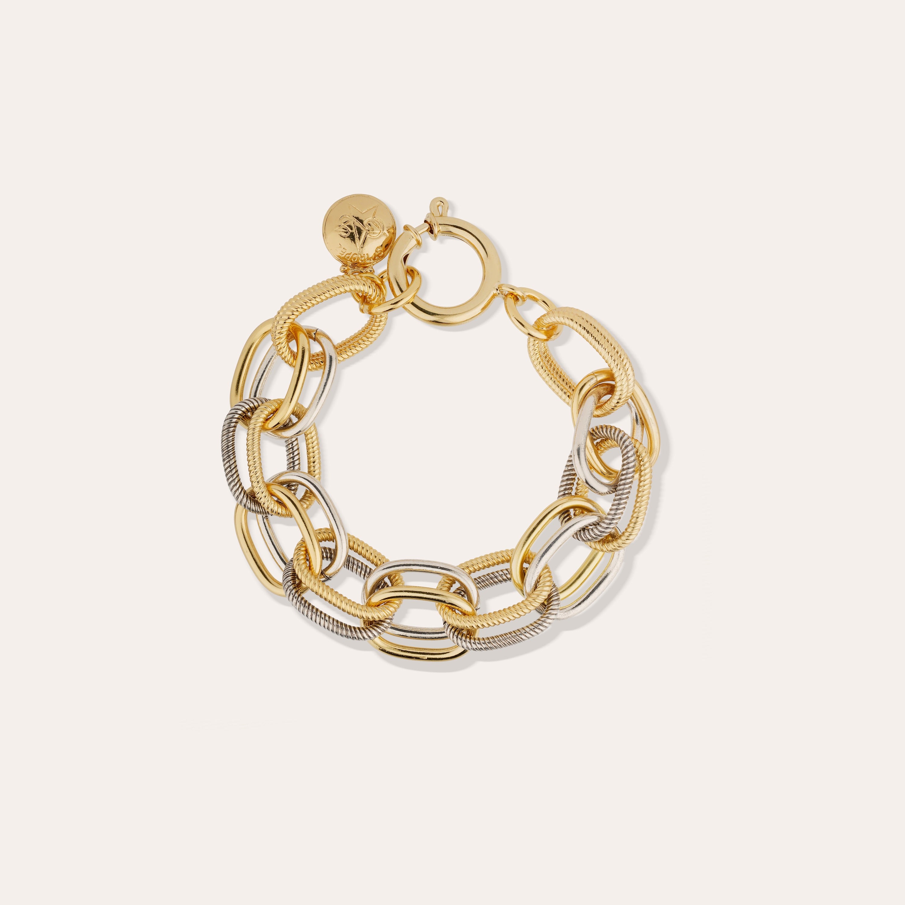 gas-bijoux-bracelet-bell-bicolore-anneaux-lisses-et-stri-s-assembl-s-main image 4