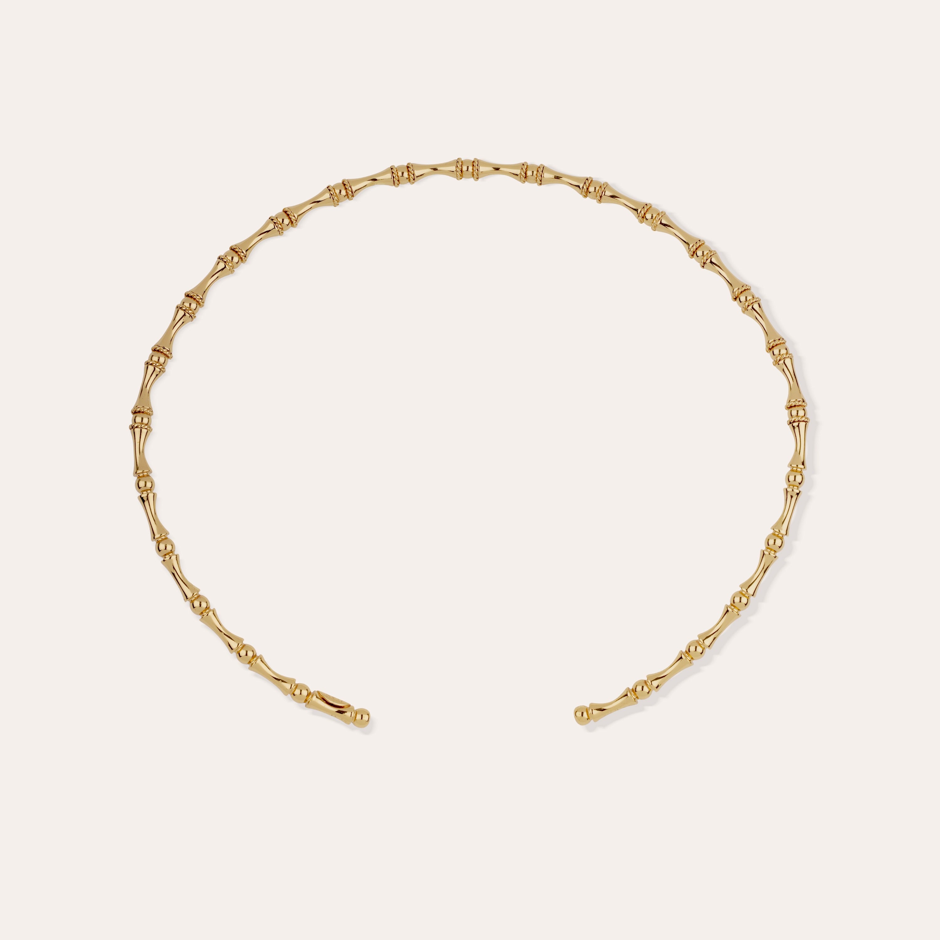 gas-bijoux-collier-bambou-dor-collier-torque-ajustable-plaqu-or-fin image 4