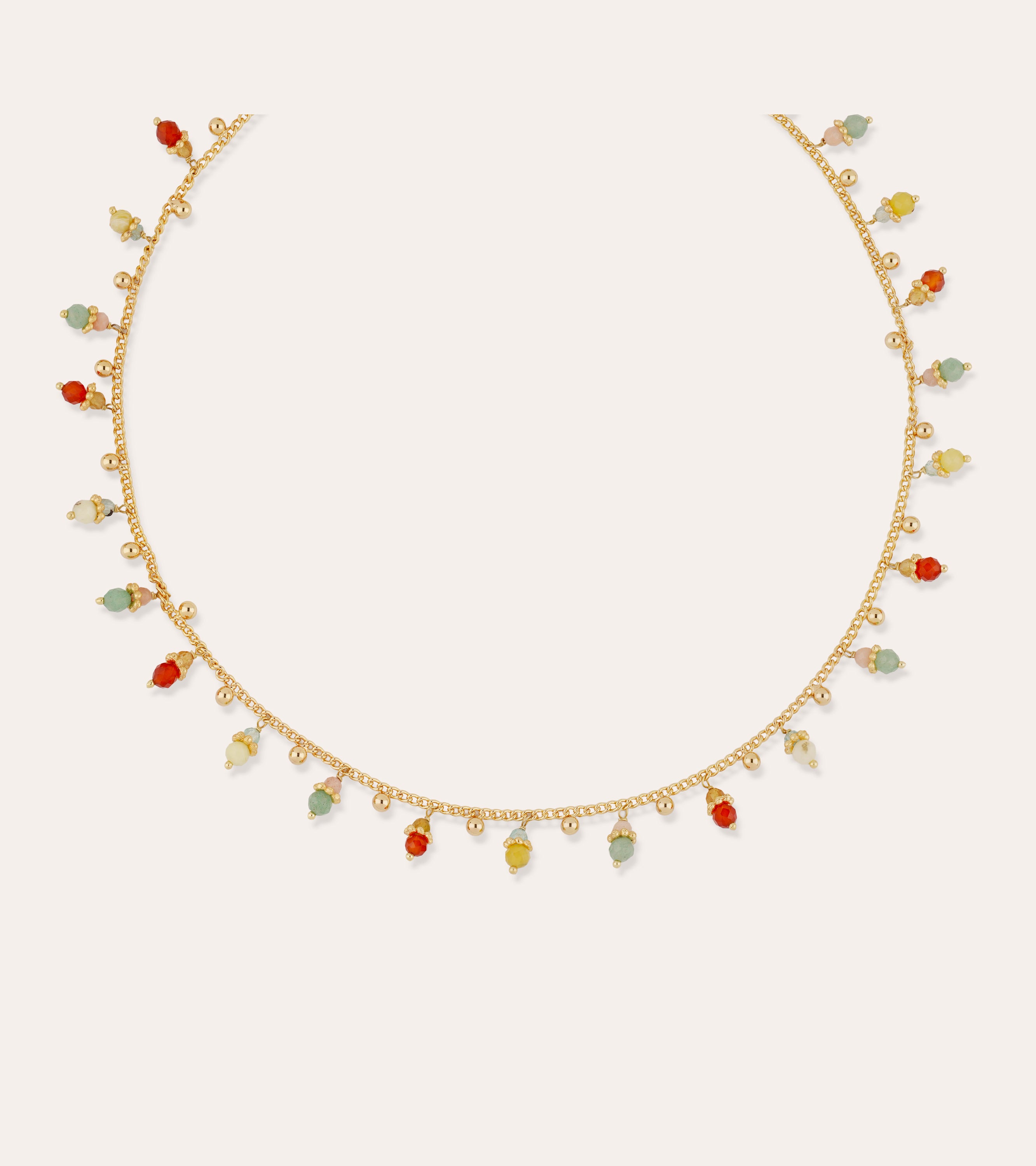 gas-bijoux-collier-tangerine-quartz-vert-et-cornaline-dor-or-fin image 2