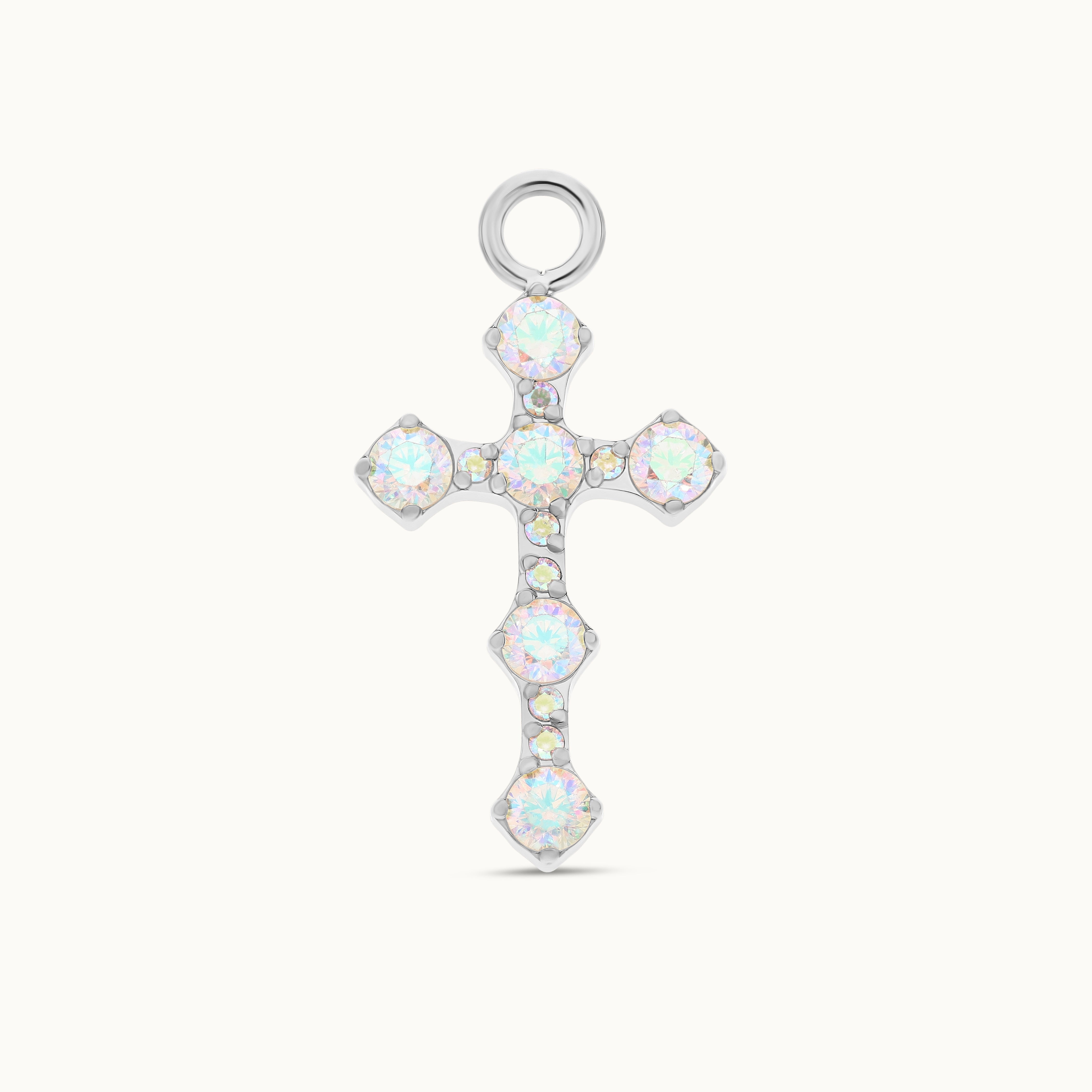 obsidian-piercing-limoncello-charm-croix-holographique-pour-anneau-titane image 2