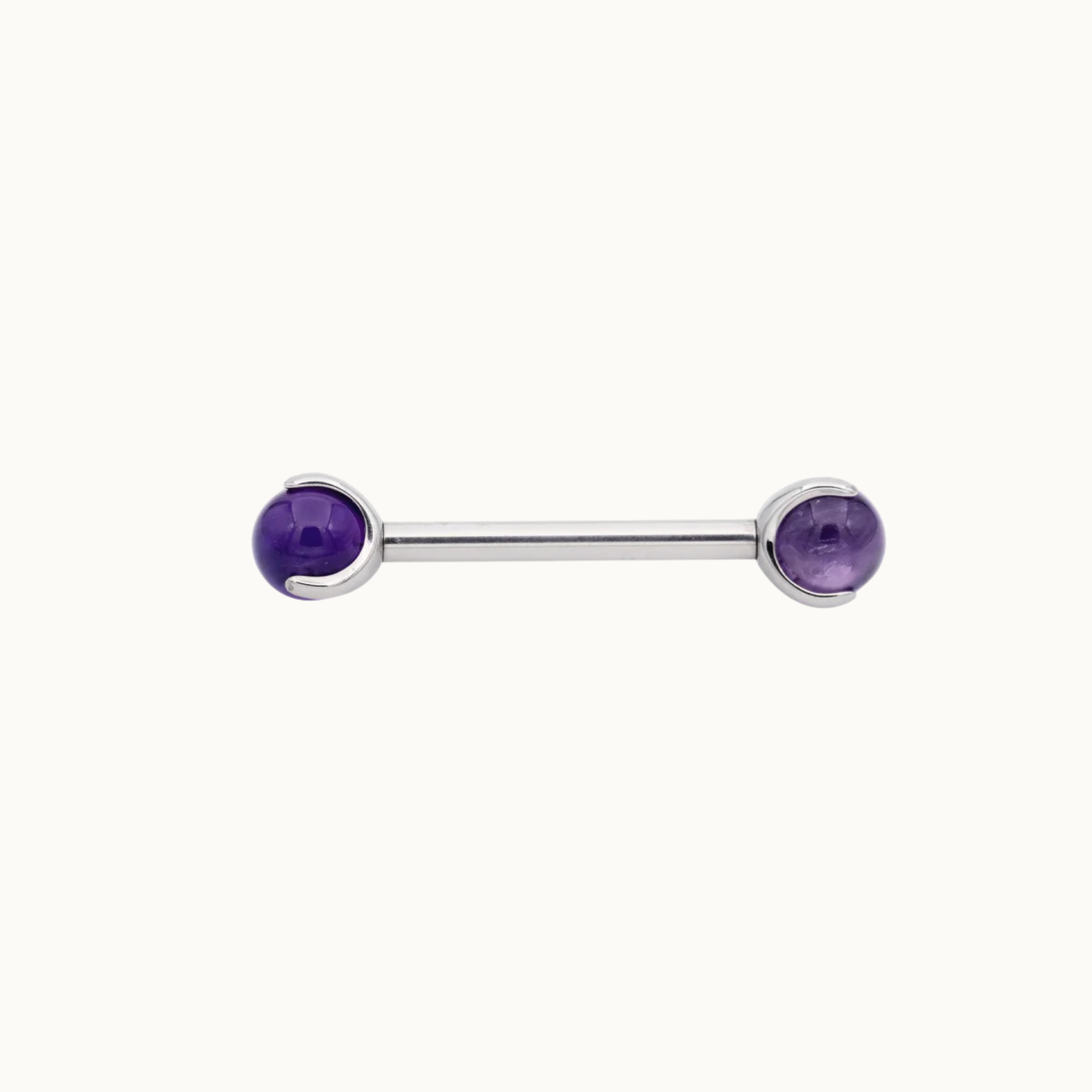 obsidian-piercing-barre-griff-e-amethyste-barre-titane-2-am-thystes-naturelles image 1
