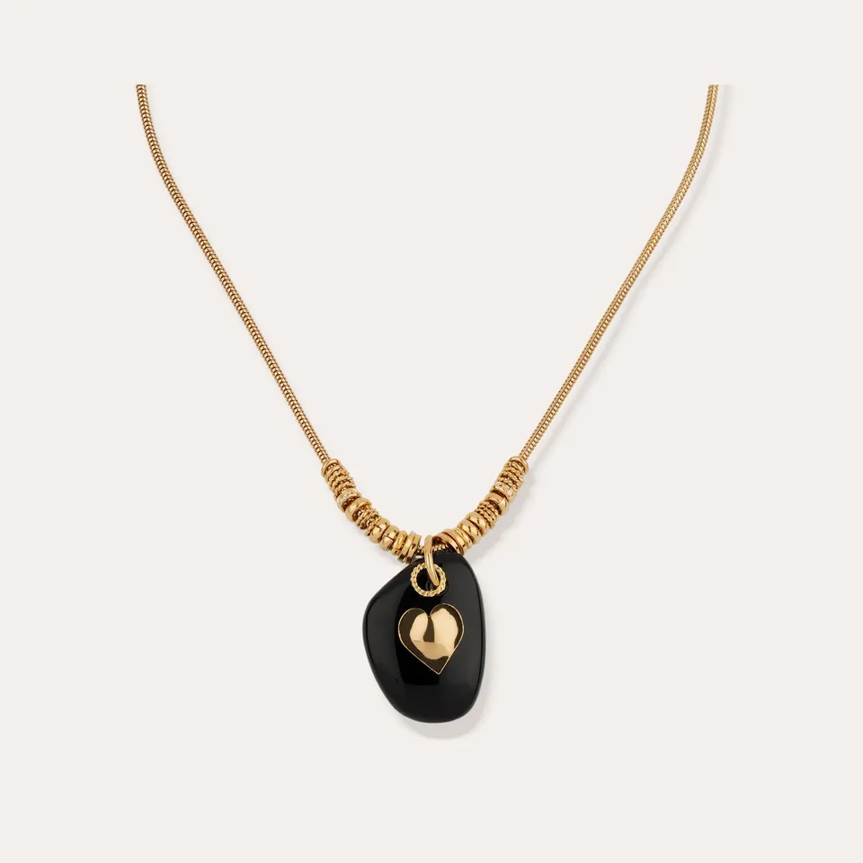 gas-bijoux-collier-galet-dor-onyx-noir image 1