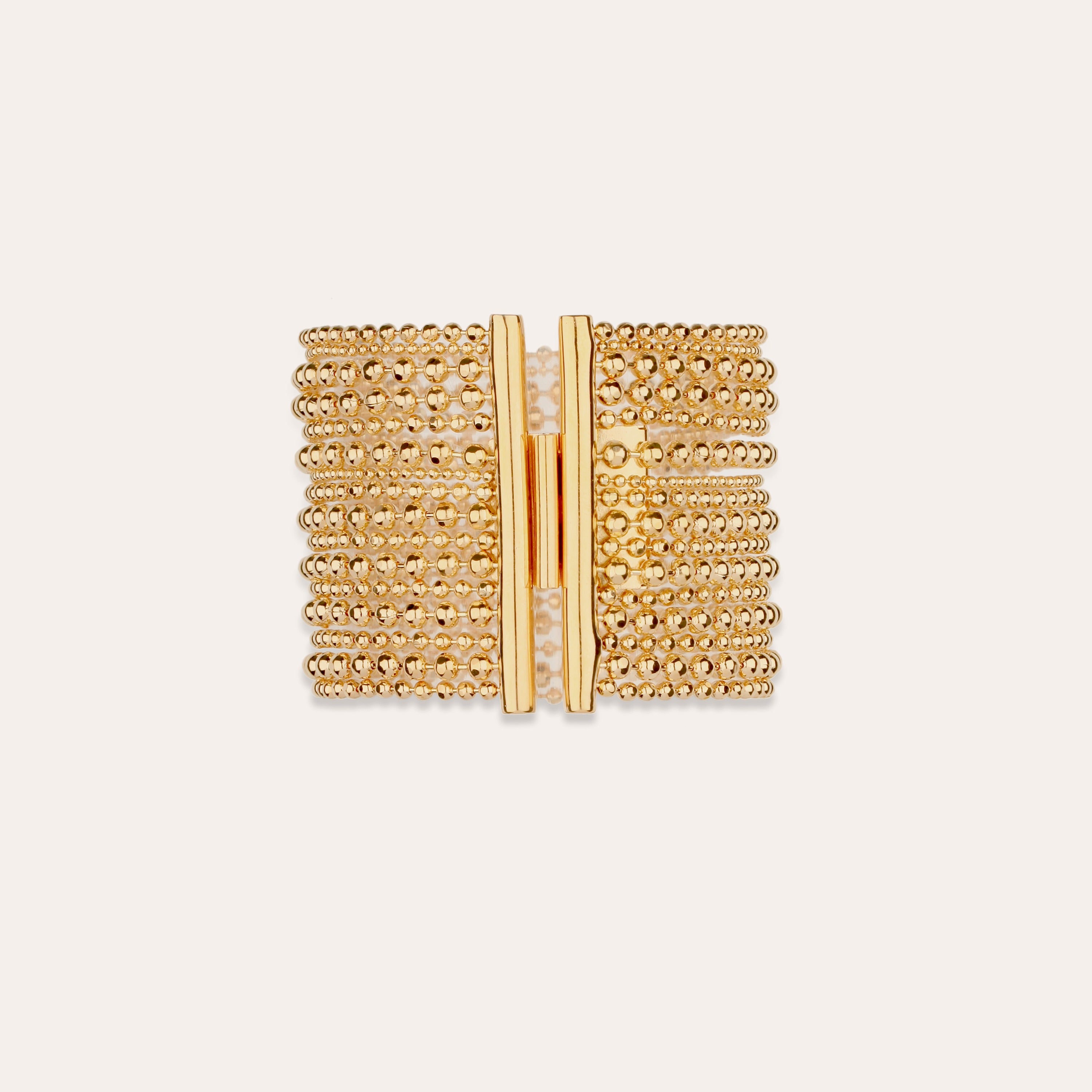 gas-bijoux-bracelet-rom-o-dor-manchette-fines-cha-nes-boules-et-barrette-central image 2