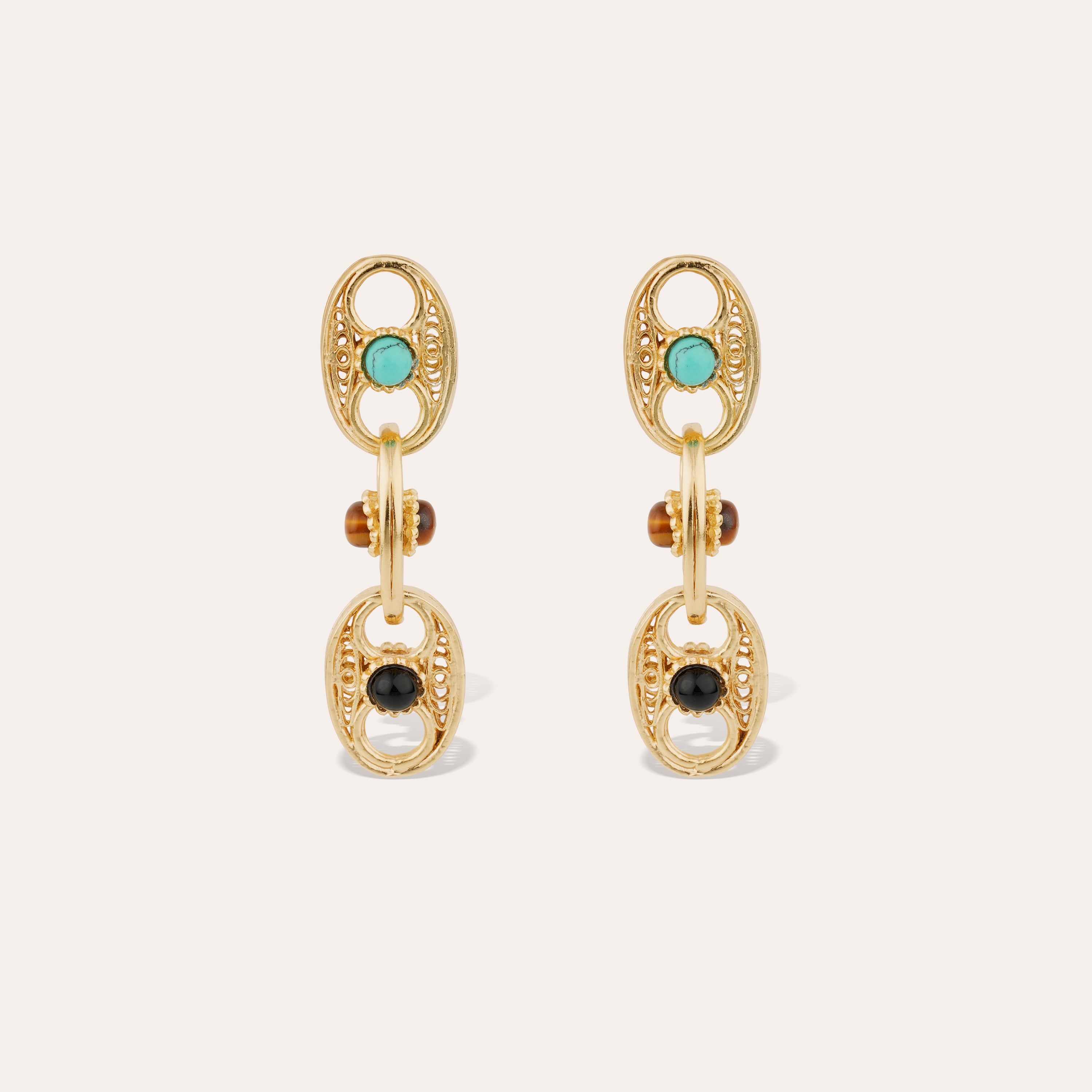 gas-bijoux-carthage-boucles-d-oreilles-dor-es-l-or-fin-turquoise-il-de-tigre-et- image 1