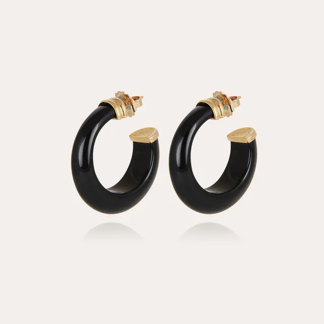 gas-bijoux-boucles-d-oreilles-cr-oles-abalone-ac-tate-noir image 1